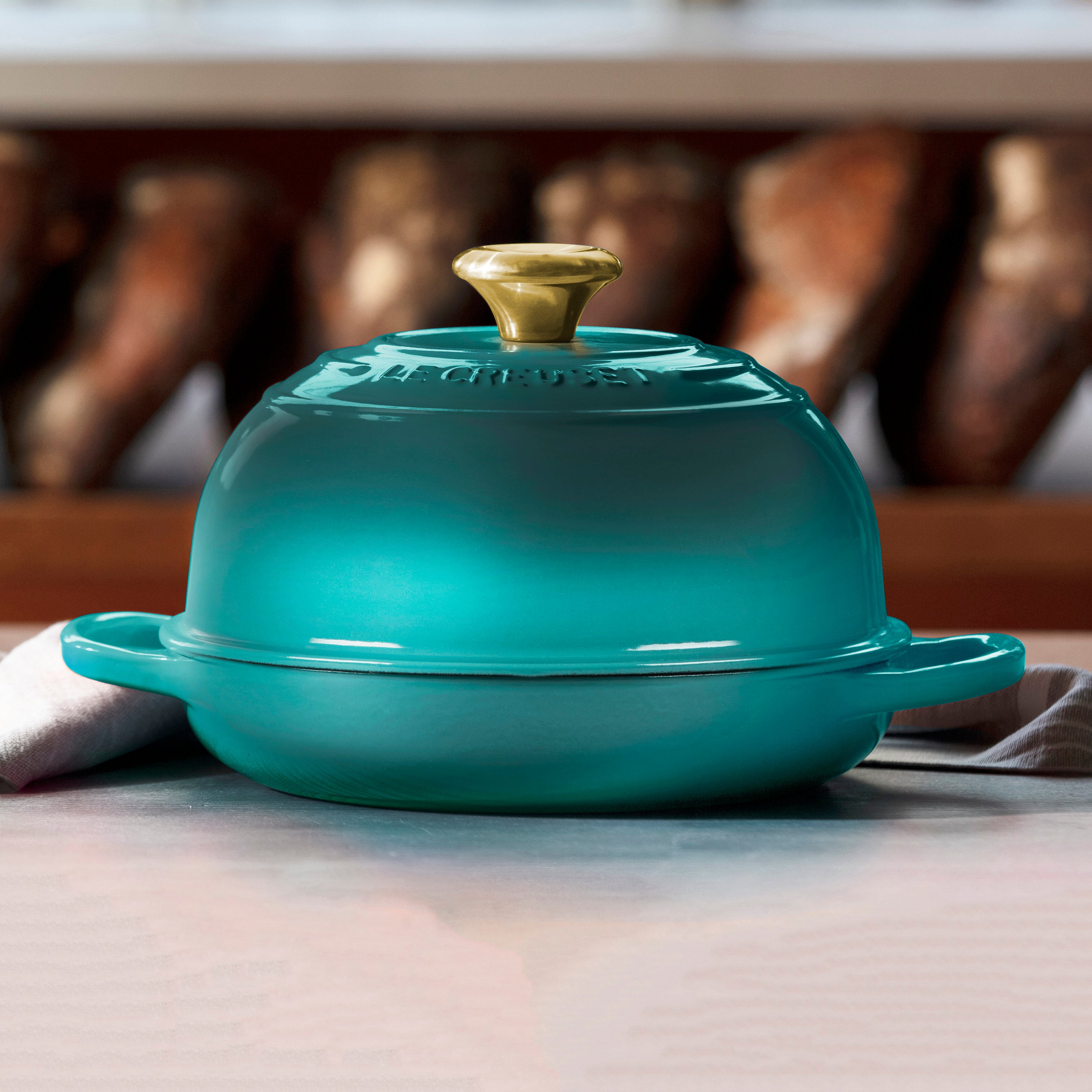 Le Creuset Signature Cast Iron 9.5" Bleu Riviera Bread Oven