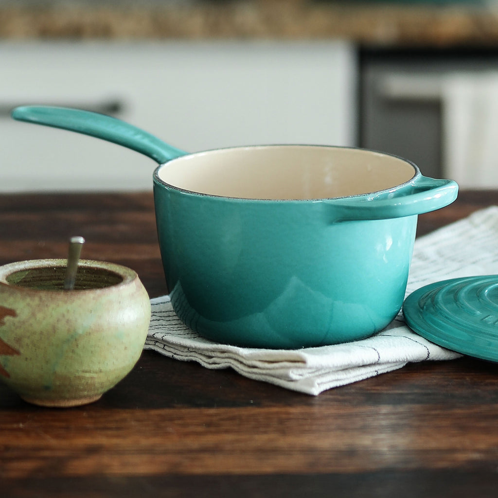 Le Creuset Signature Cast Iron 1.75-quart Bleu Riviera Saucepan