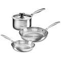 Le Creuset Stainless Steel 4 Piece Skillet & Saucepan Set