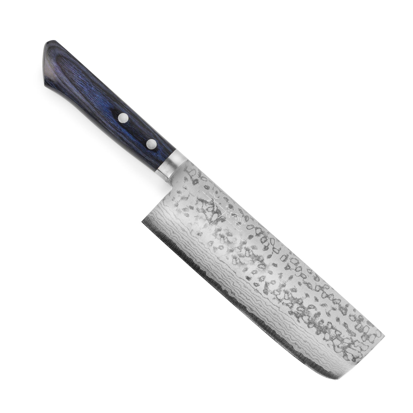 Masutani VG10 Damascus 6.7" Tall Nakiri, Blue Handle