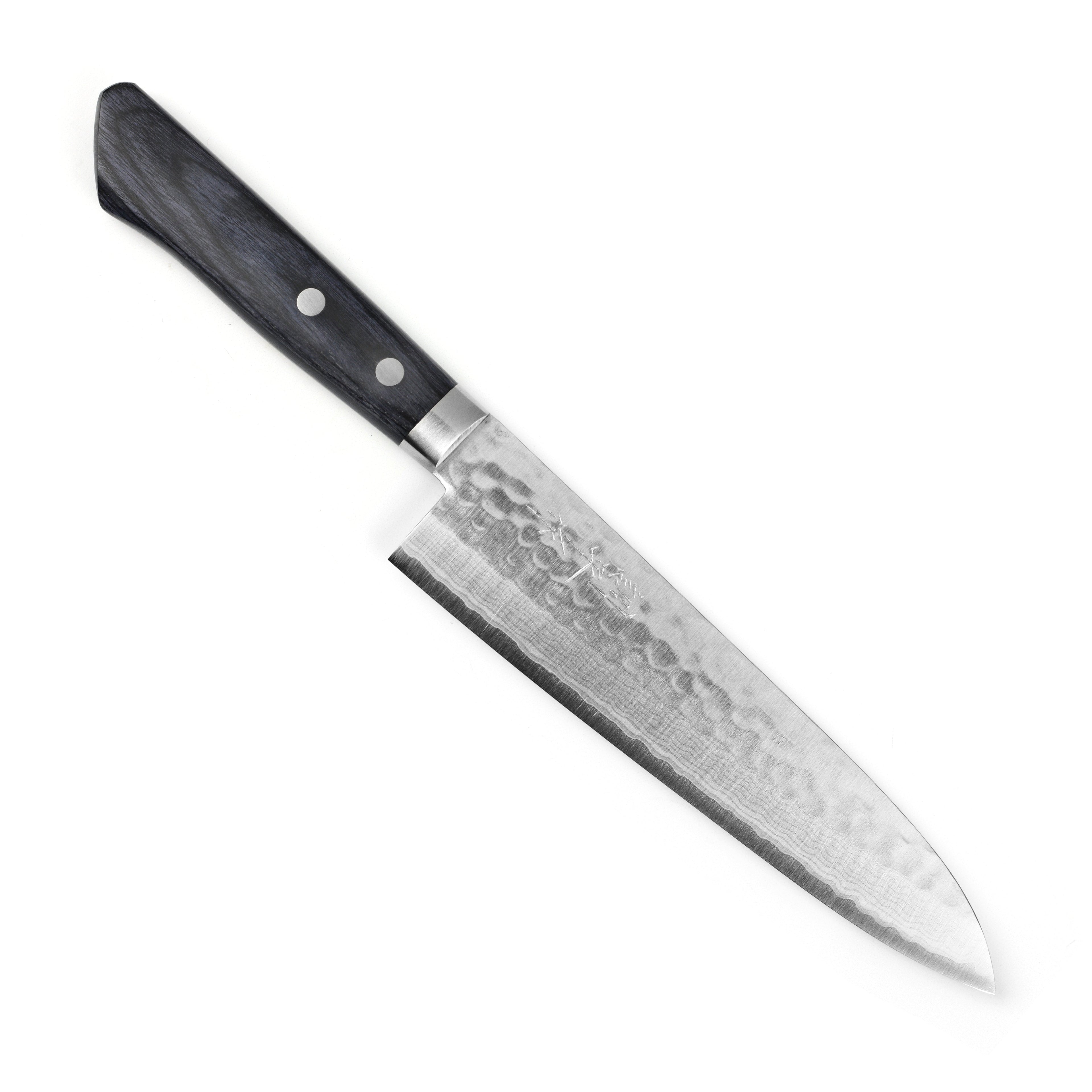Masutani VG10 Hammered Damascus 7" Gyuto, Blue Handle