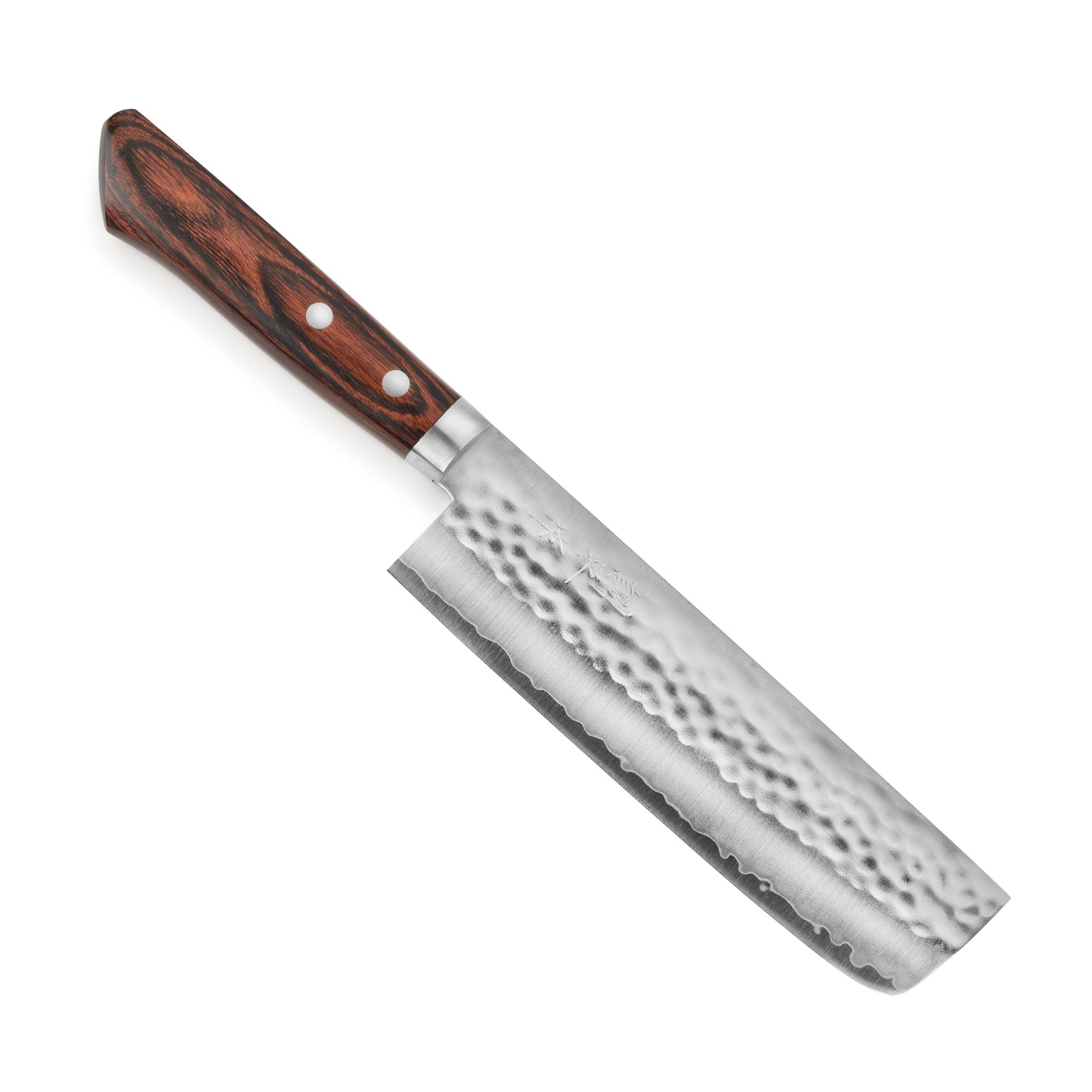 Masutani VG1 Hammered 6.7" Nakiri, Brown Handle