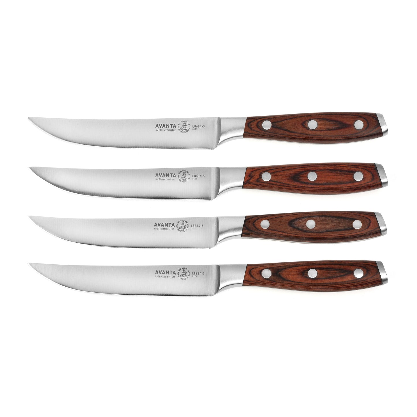 Messermeister Avanta Forged 4 Piece Steak Knife Set with Pakkawood Handles