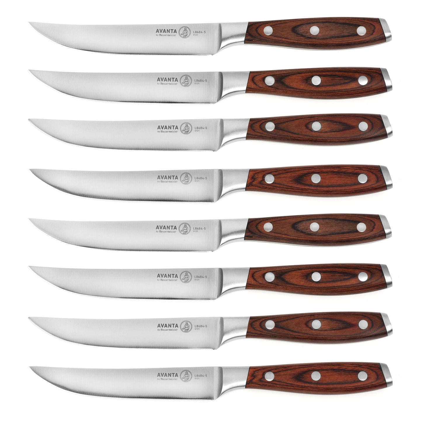 Messermeister Avanta Forged 8 Piece Steak Knife Set with Pakkawood Handles