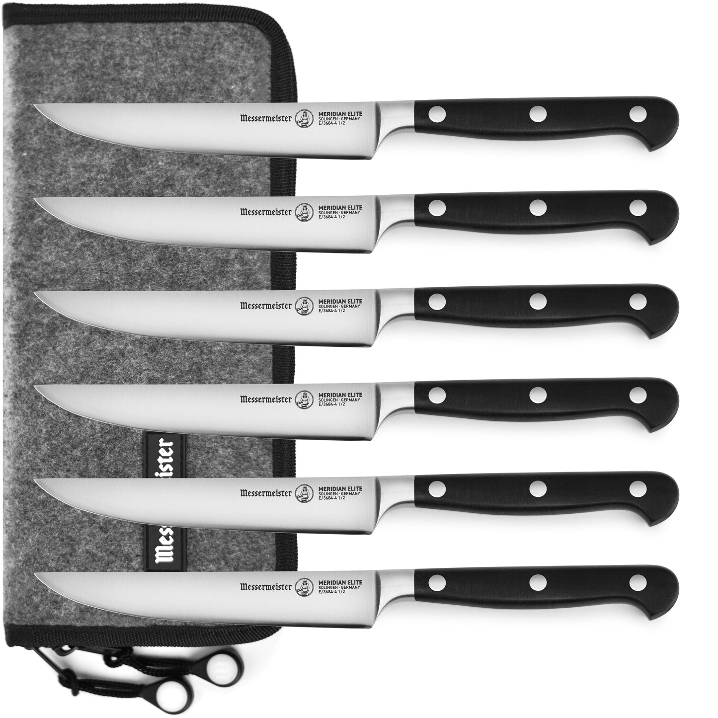 Messermeister Meridian Elite 6 Piece Steak Knife Set with Pouch