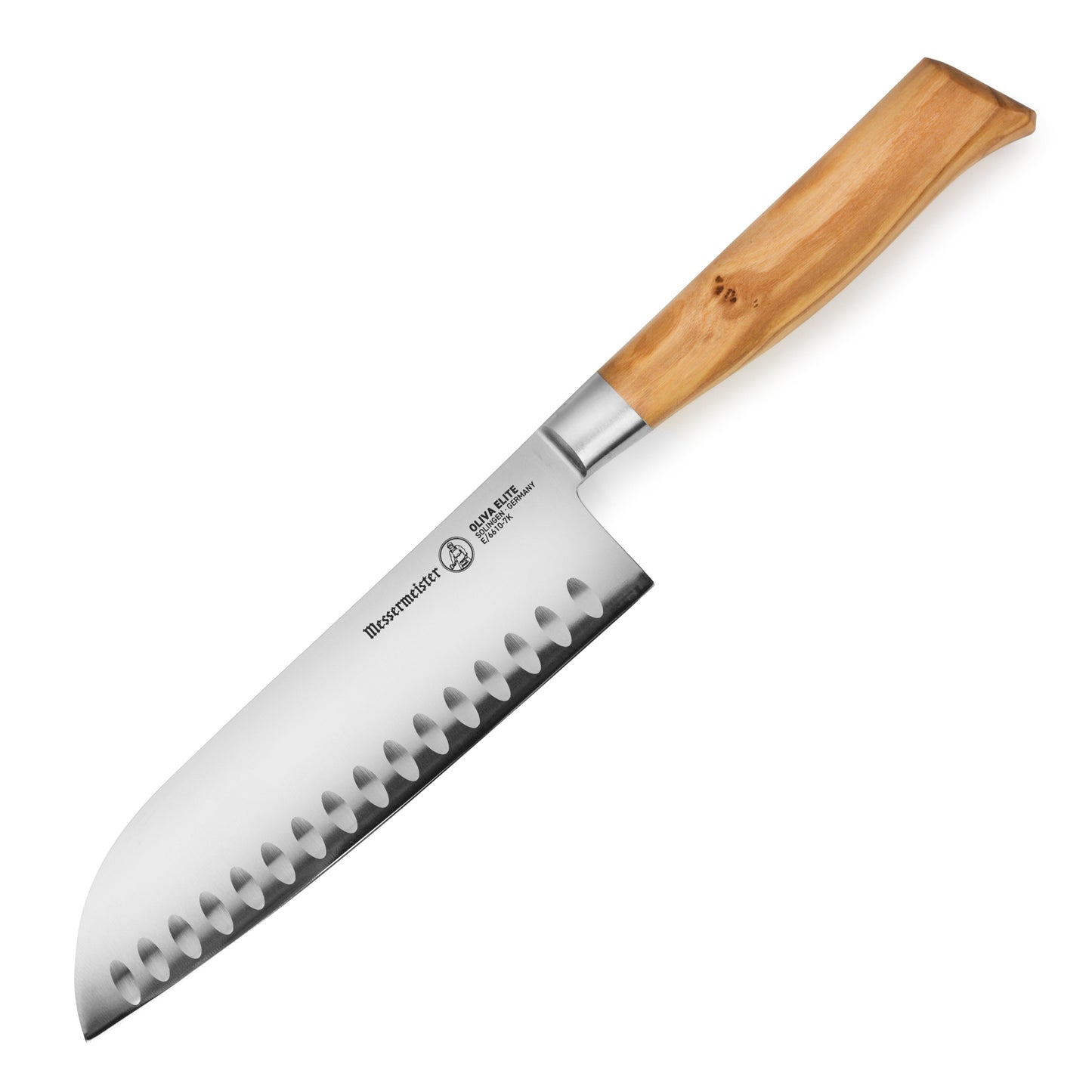 Messermeister Oliva Elite 7" Hollow Edge Santoku Knife