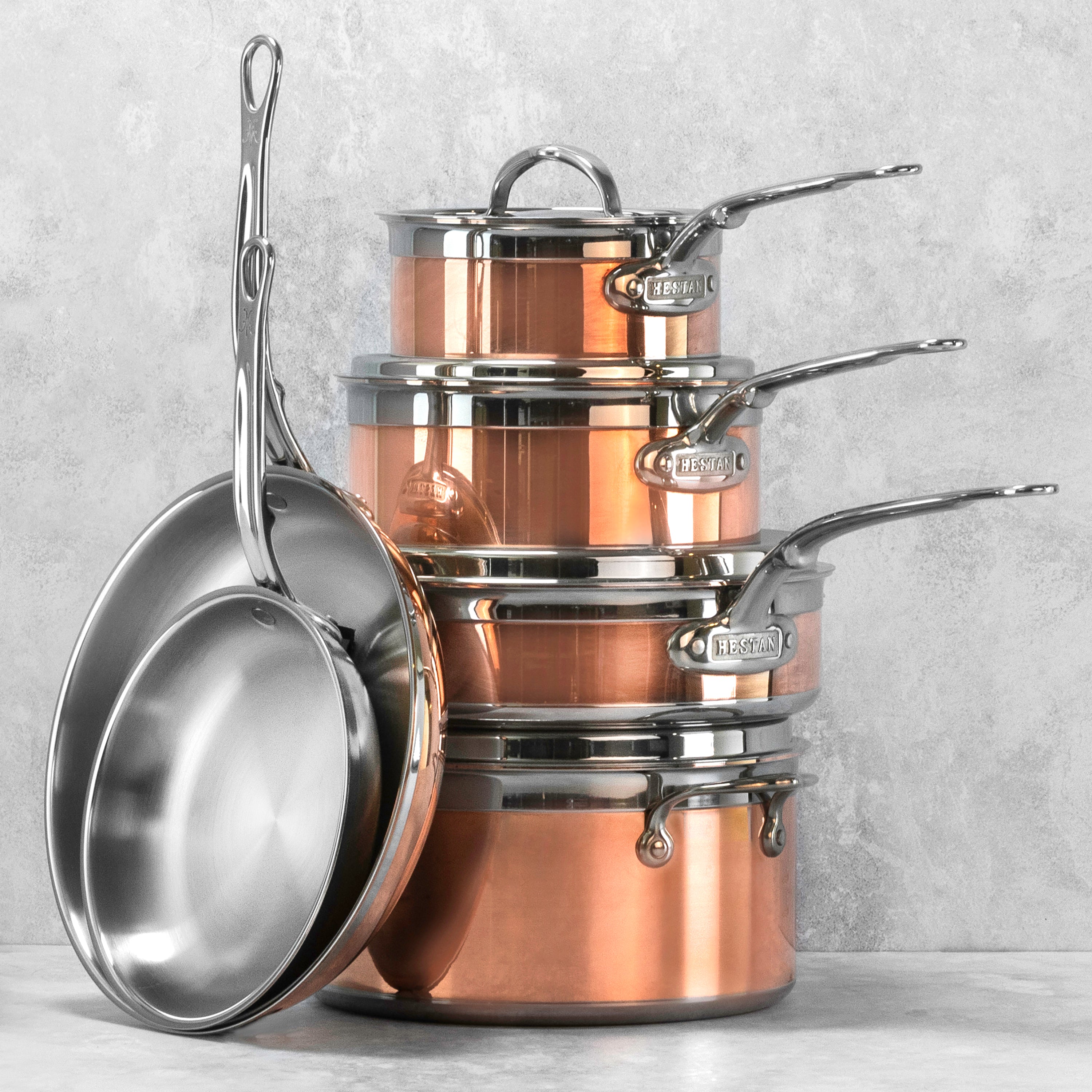 Hestan CopperBond 15 Piece Induction Copper Cookware & Stainless Bakeware Set