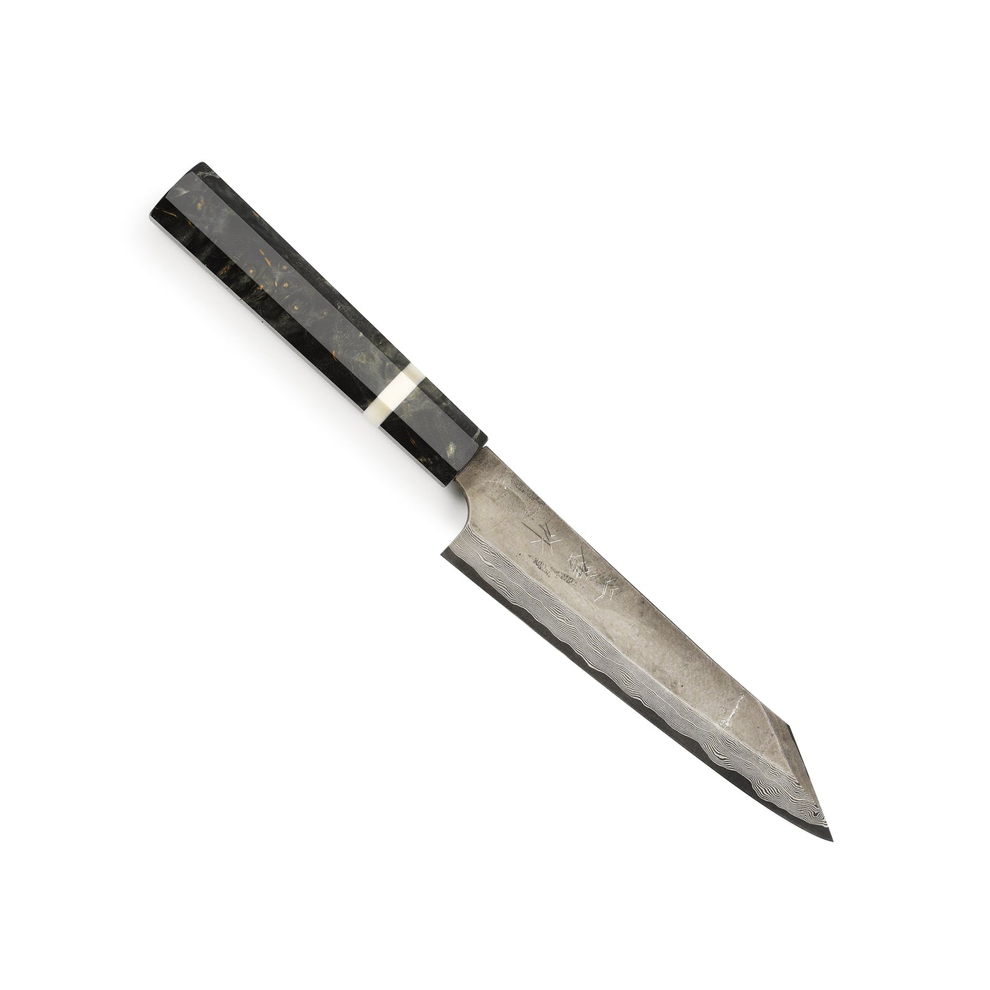 Nigara Ginsan Kurozome Damascus 5.9" Kiritsuke Petty