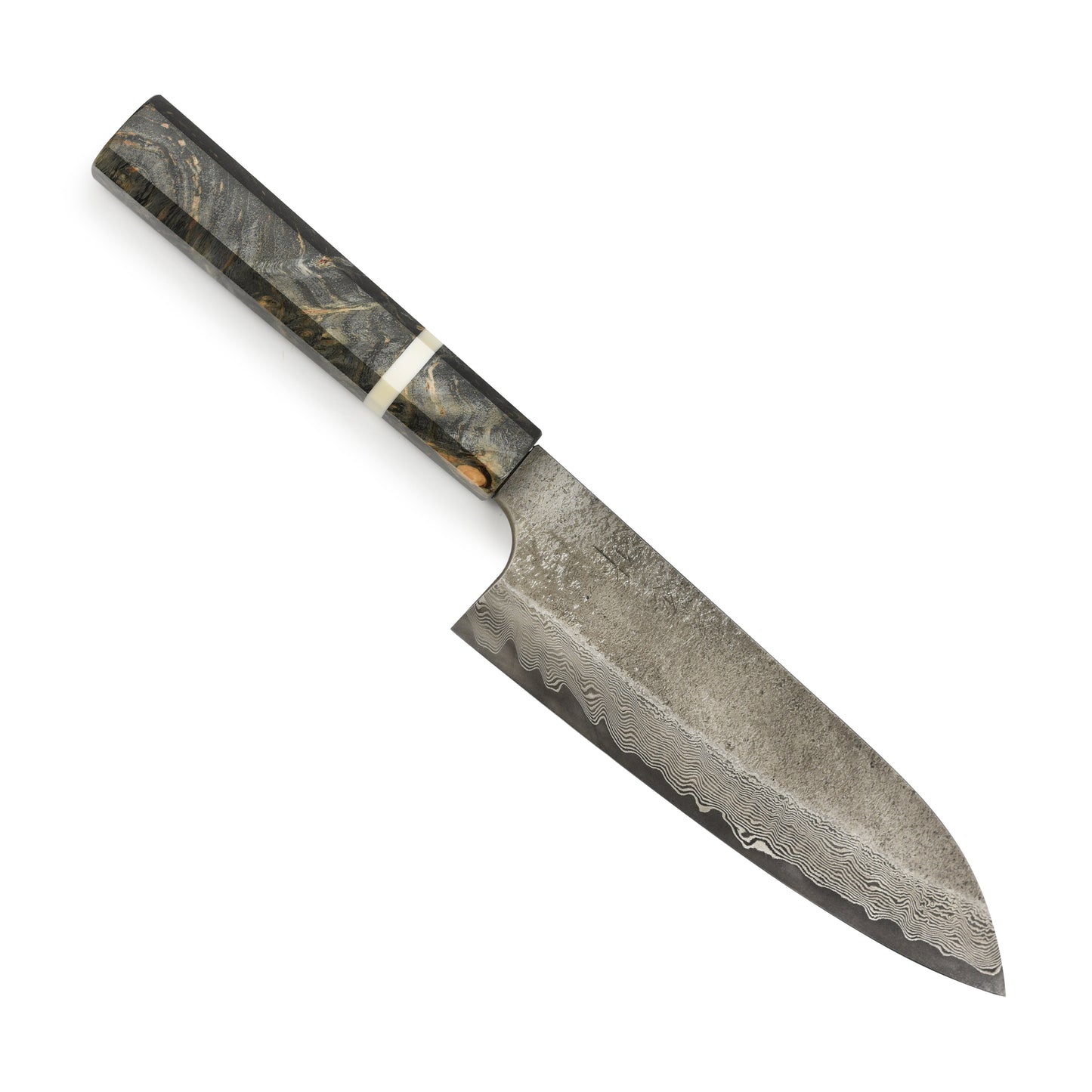 Nigara Ginsan Kurozome Damascus 7" Santoku