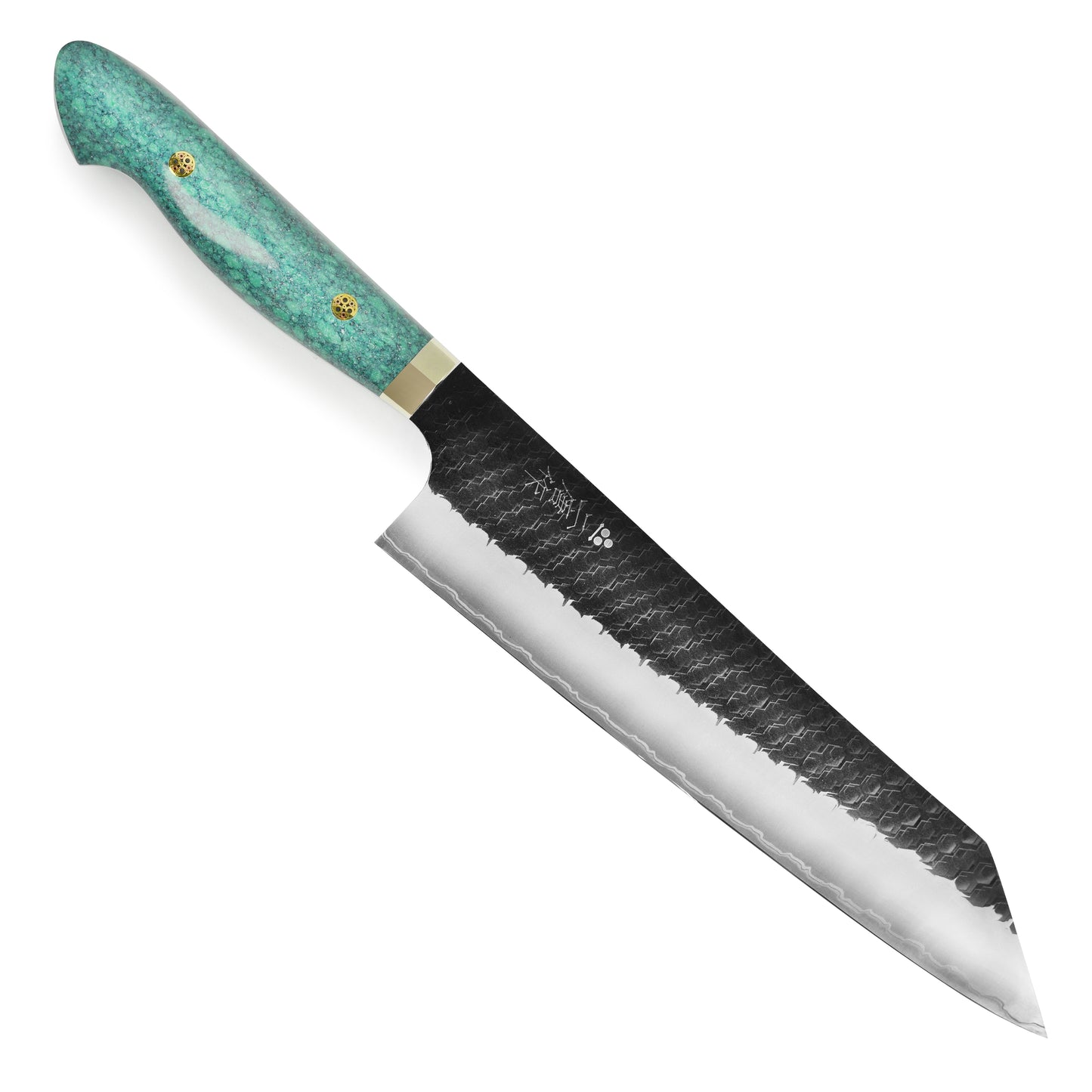 Nigara SG2 Kurouchi Tsuchime 9.4" Kiritsuke, Green Turquoise