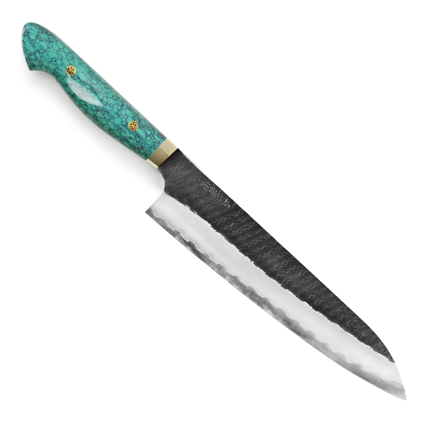 Nigara SG2 Kurouchi Tsuchime 9.4" Gyuto, Green Turquoise