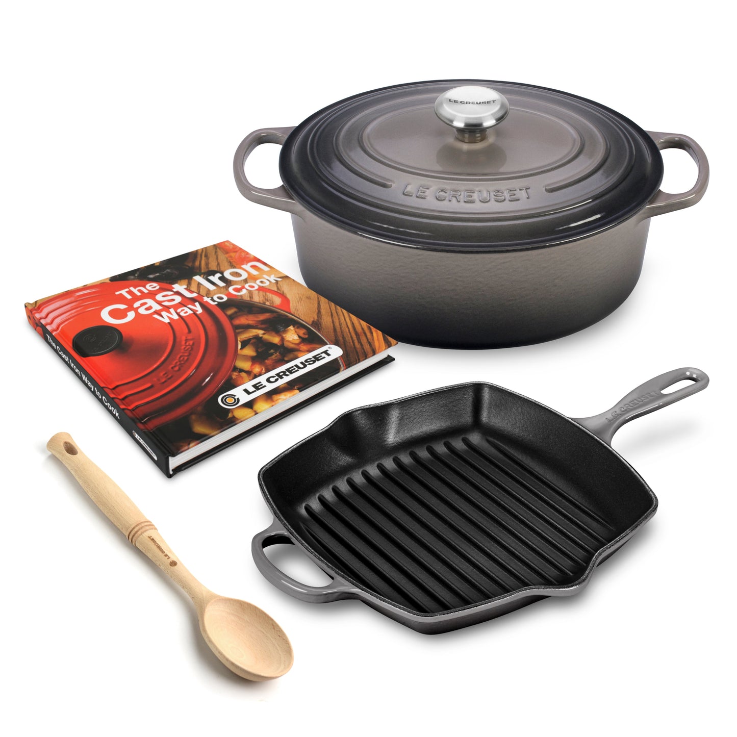 Le Creuset Signature Cast Iron Oyster 5 Piece Cookware Set