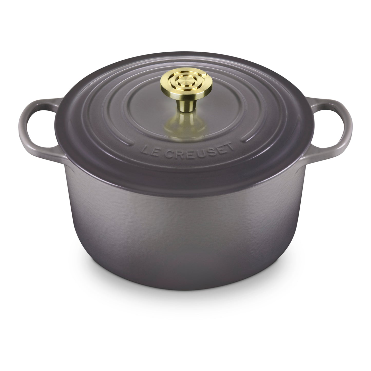 Le Creuset Signature Cast Iron 6.5-quart Oyster Round Deep Oven with Light Gold Crucible Knob
