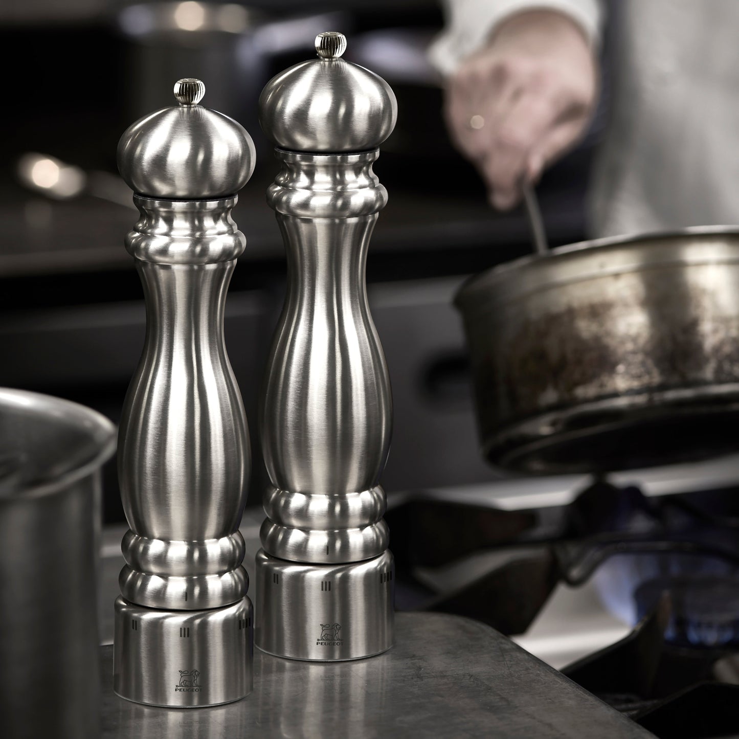 Peugeot Paris Stainless Steel 12" u'Select Salt & Pepper Mill Set