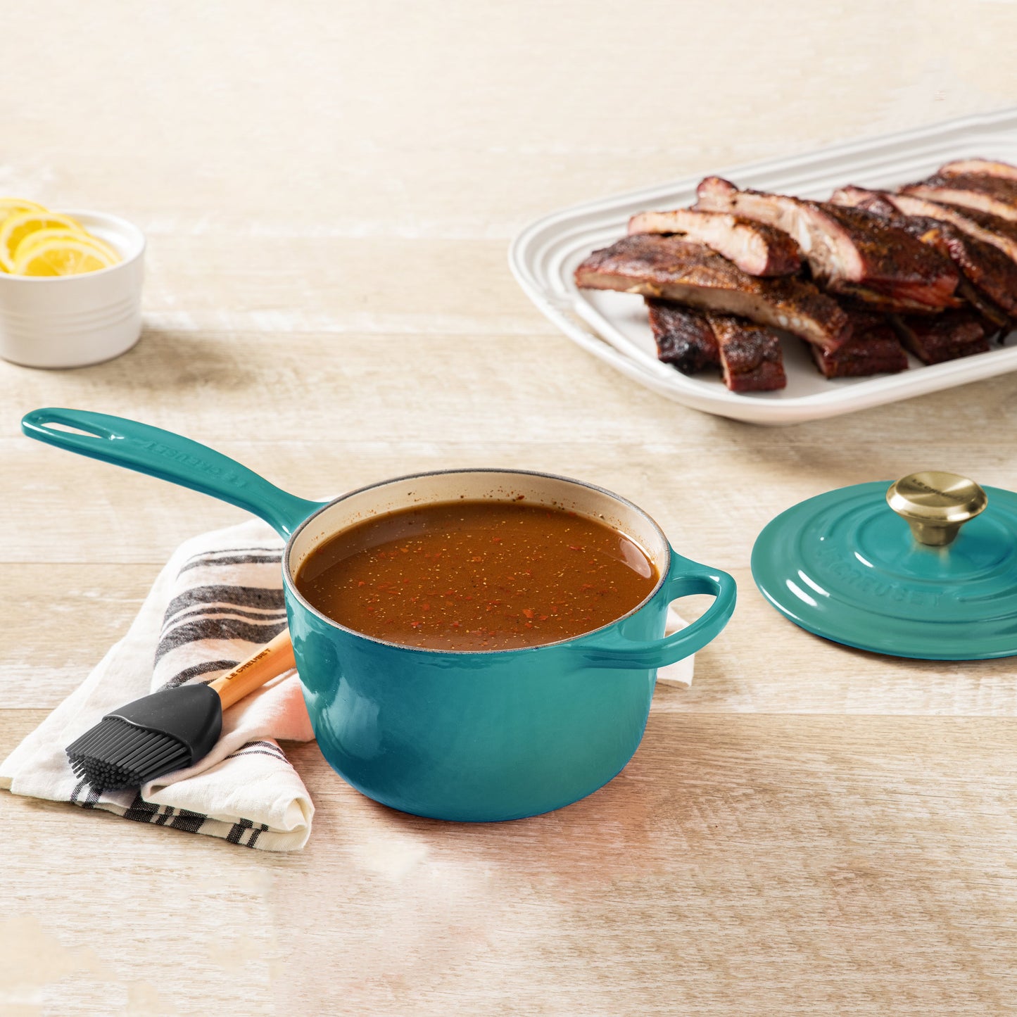 Le Creuset Signature Cast Iron 1.75-quart Bleu Riviera Saucepan