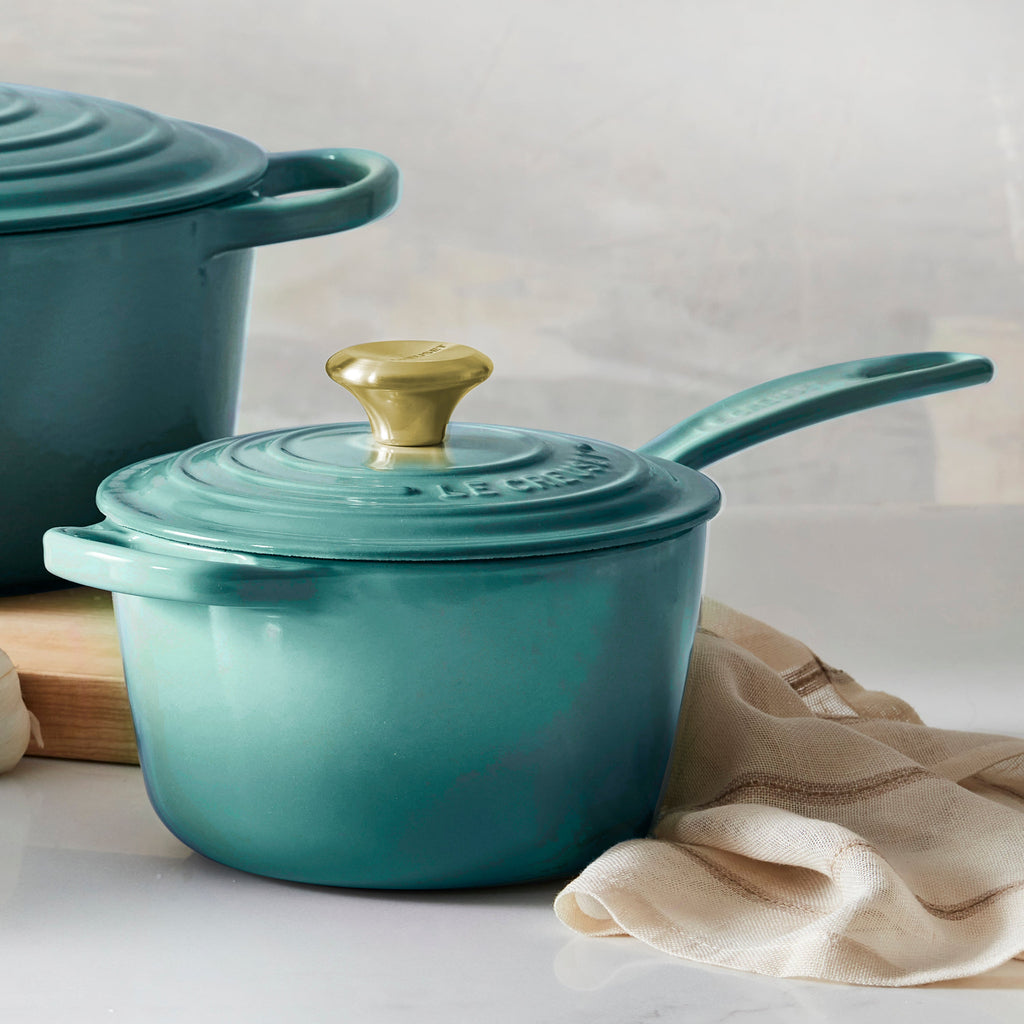Le Creuset Signature Cast Iron 1.75-quart Bleu Riviera Saucepan