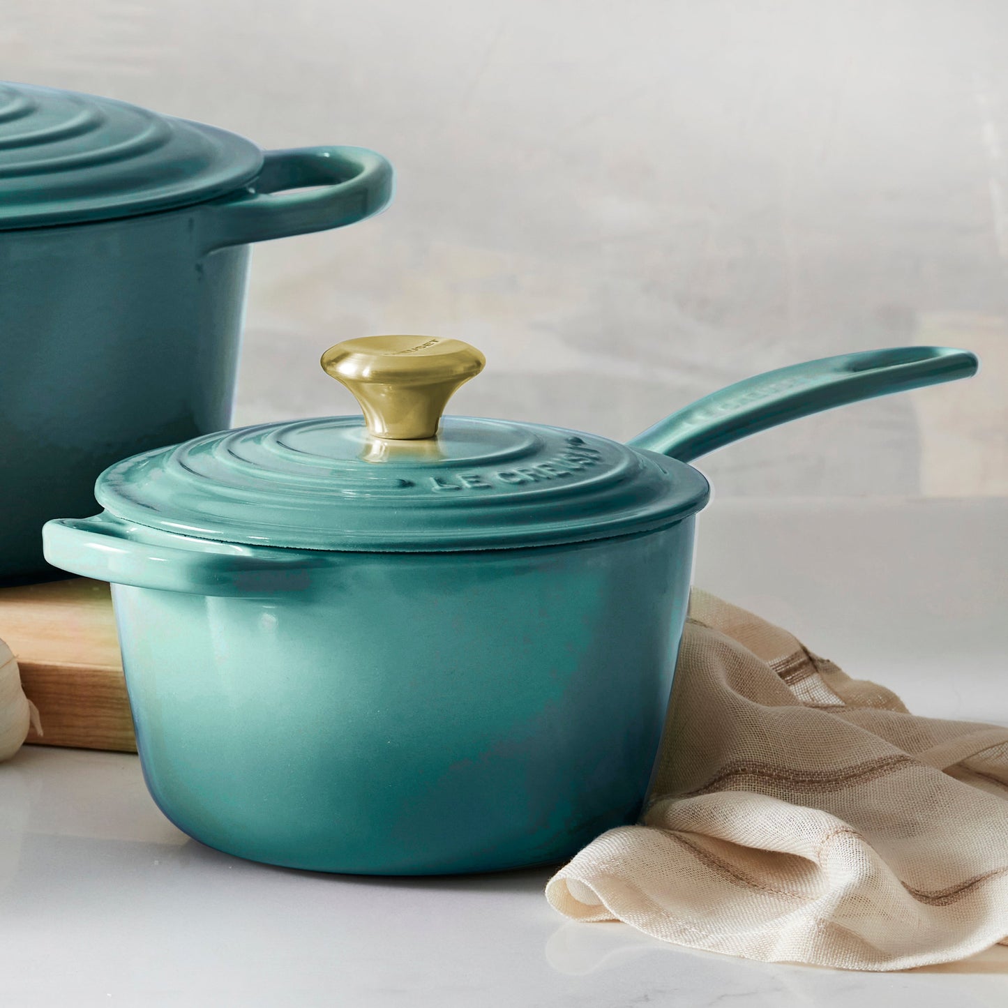 Le Creuset Signature Cast Iron 1.75-quart Bleu Riviera Saucepan