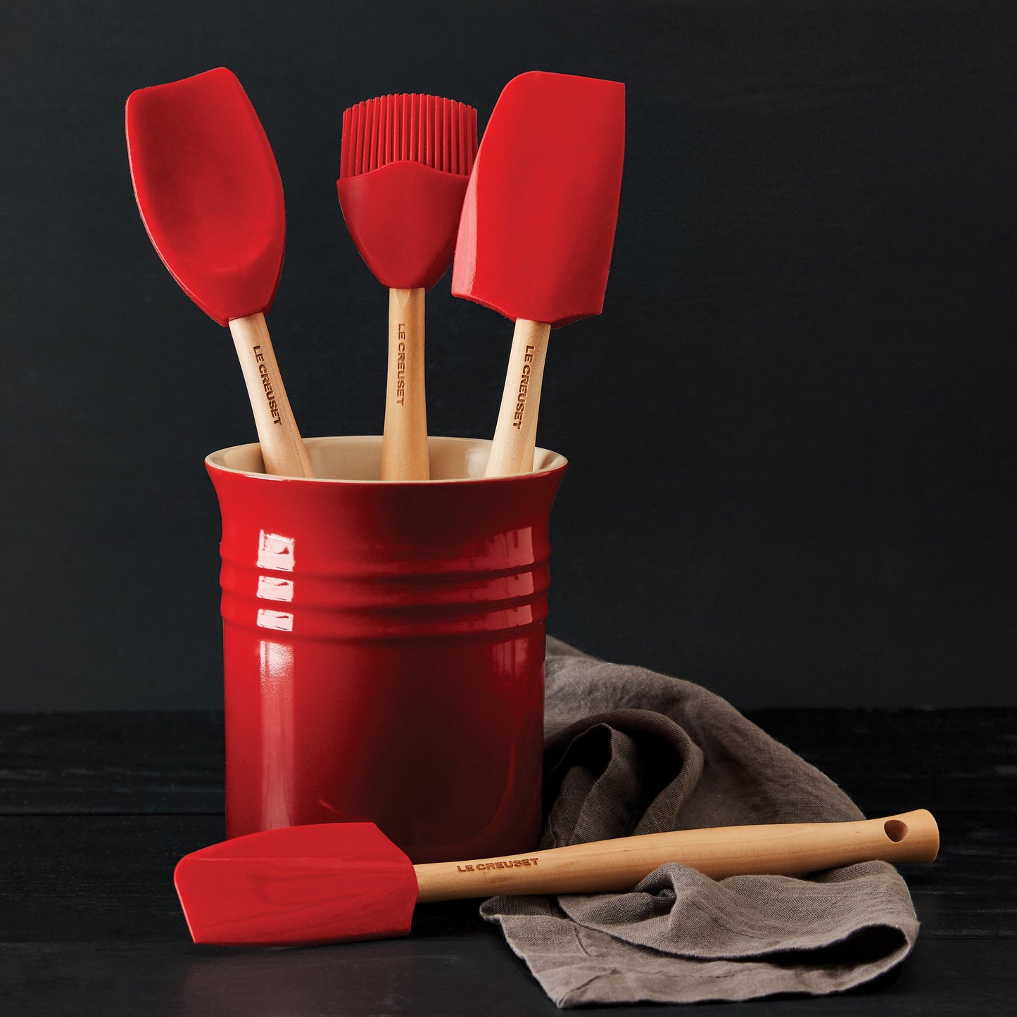 Le Creuset 5 Piece Cerise Silicone Utensil Set