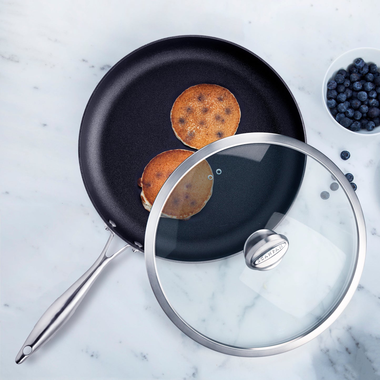 Scanpan CX+ 12.5" Stainless Steel Nonstick Fry Pan with Lid