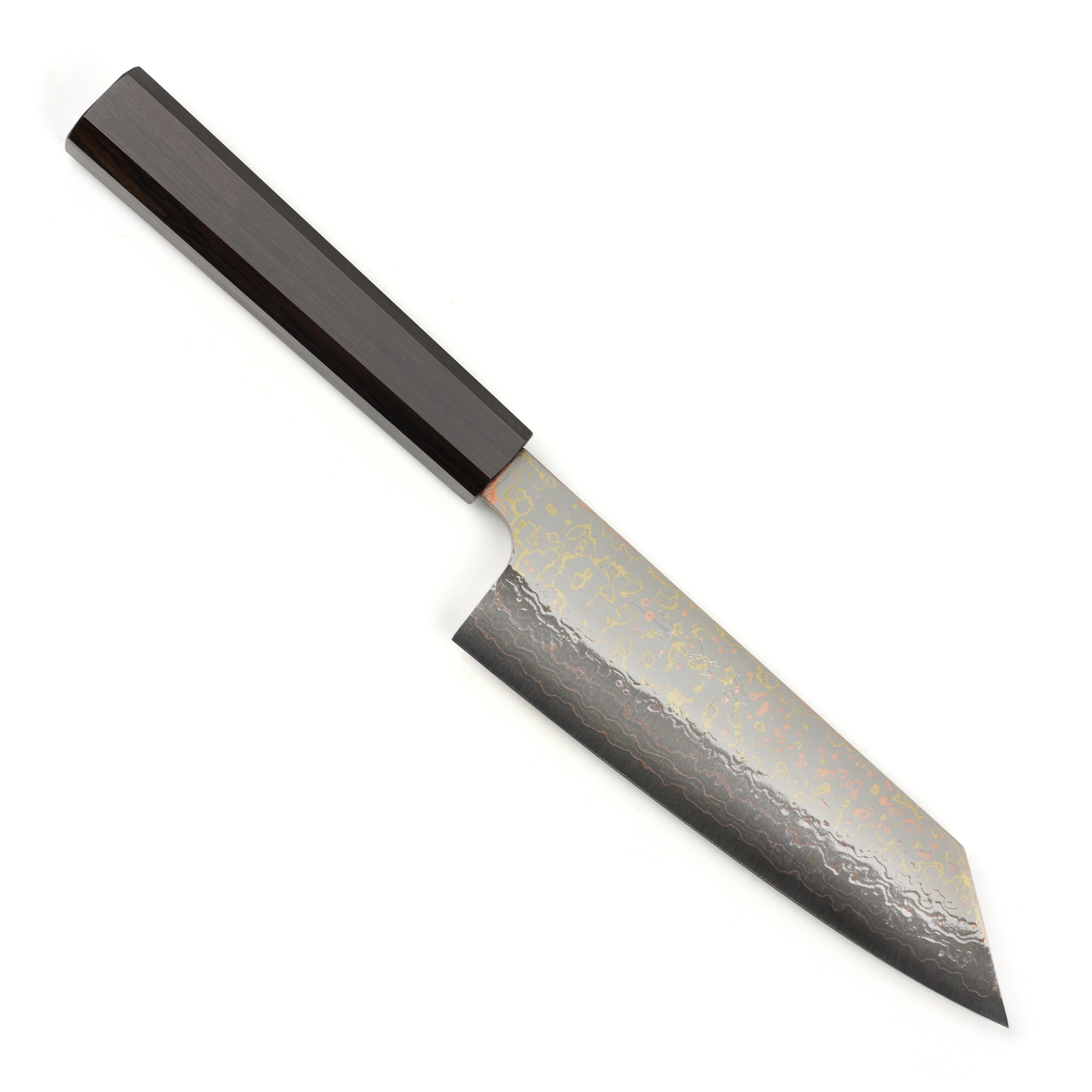 Saji Rainbow Damascus 6.7" Bunka, Ebony
