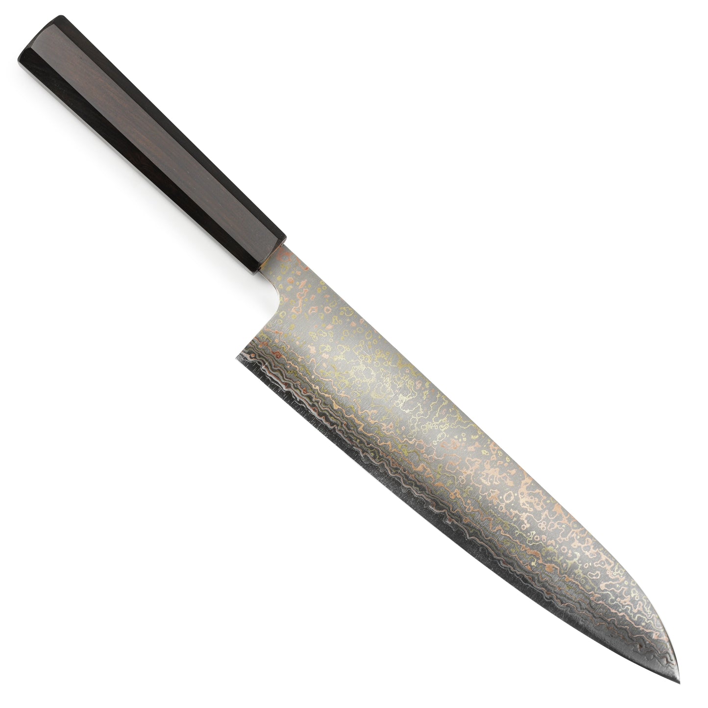 Saji Rainbow Damascus 9.4" Gyuto, Ebony