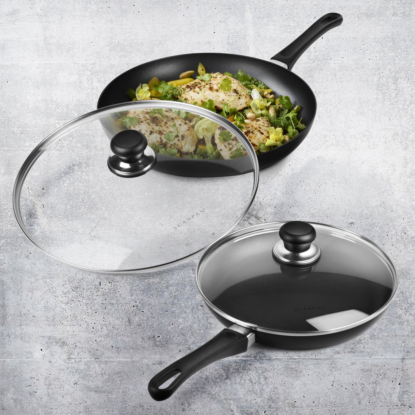 Scanpan Classic 10.25 & 12.5" Nonstick Fry Pan Set with Lids