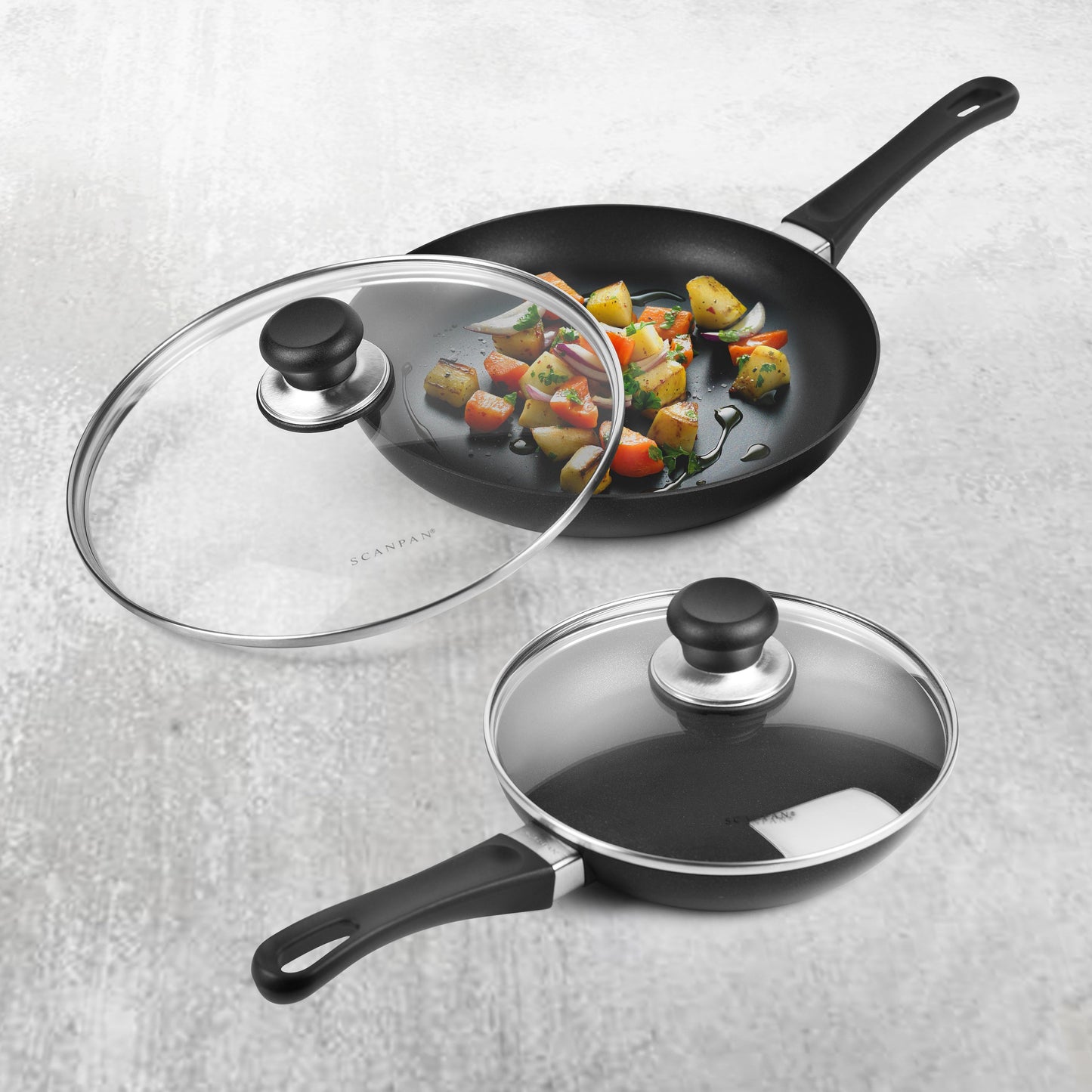 Scanpan Classic 8 & 10.25" Nonstick Fry Pan Set with Lids