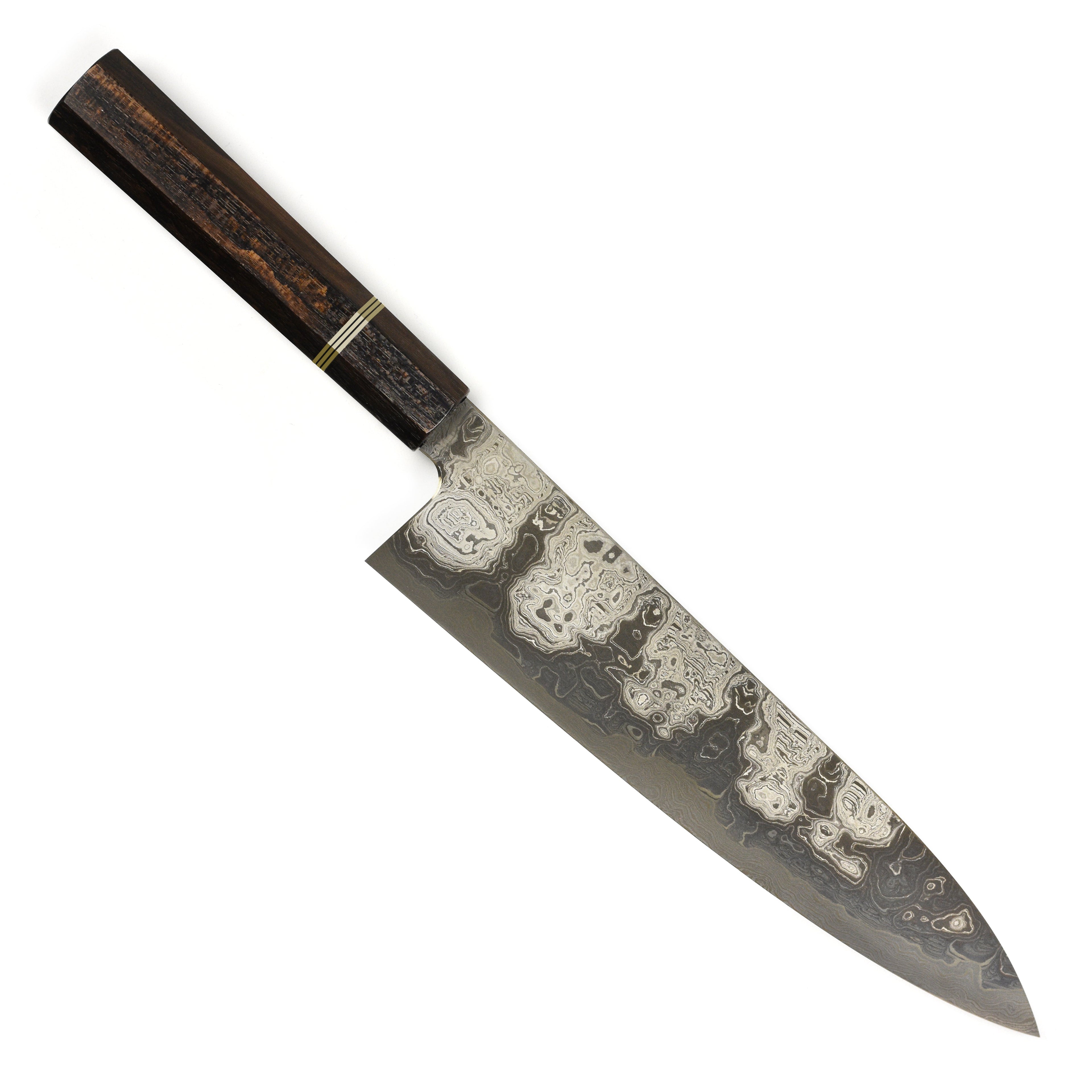 Shoichi Hashimoto Shiomachi Aogami #2 + Shirogami #2 Coreless Damascus 9.4" Gyuto