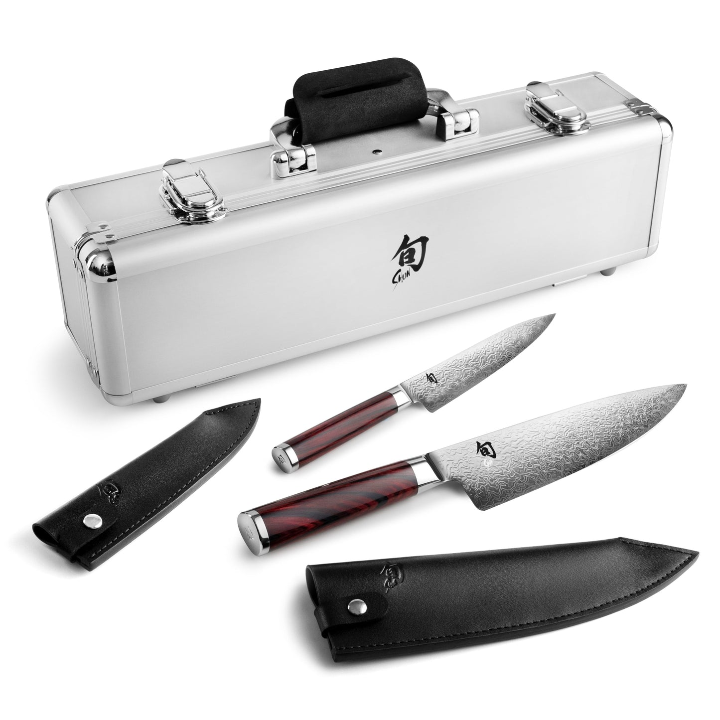 Shun Kohen Dual Core Chef's & Utility Knife Set with Sheaths & Case