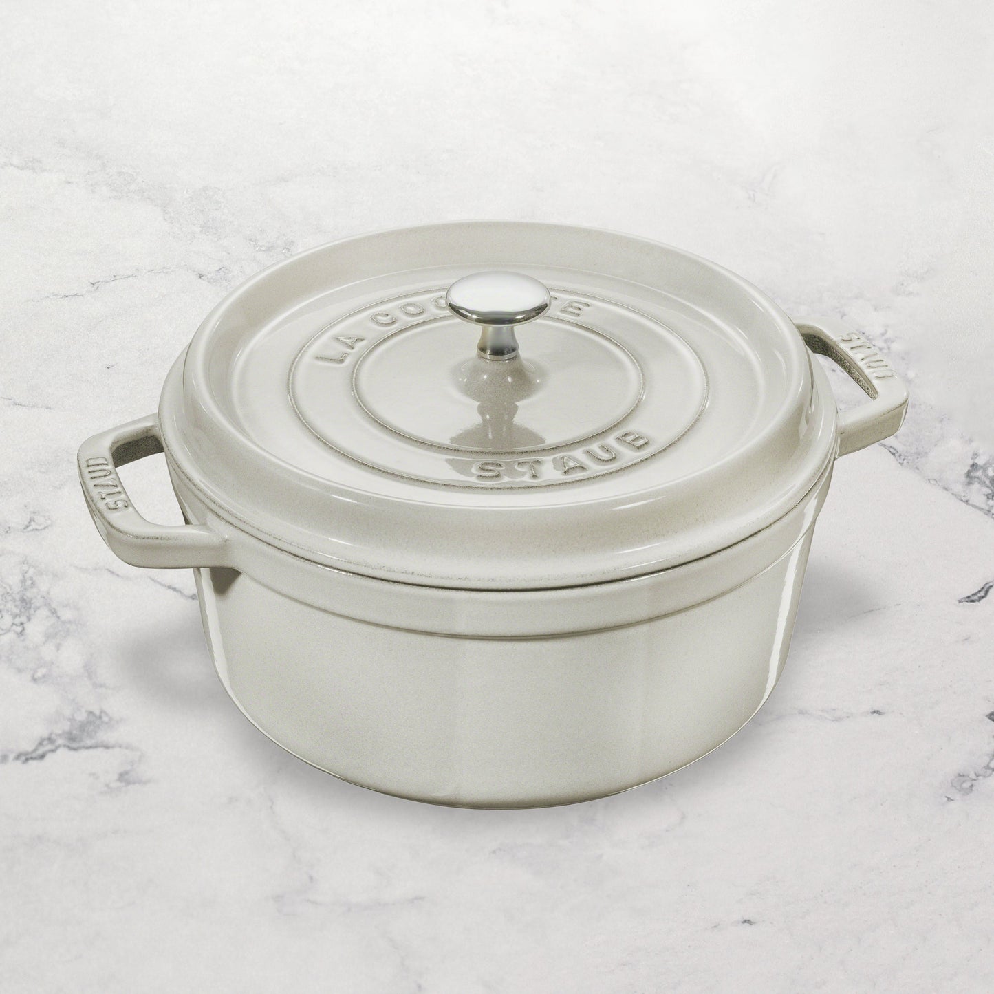 Staub 4-quart White Truffle Round Dutch Oven
