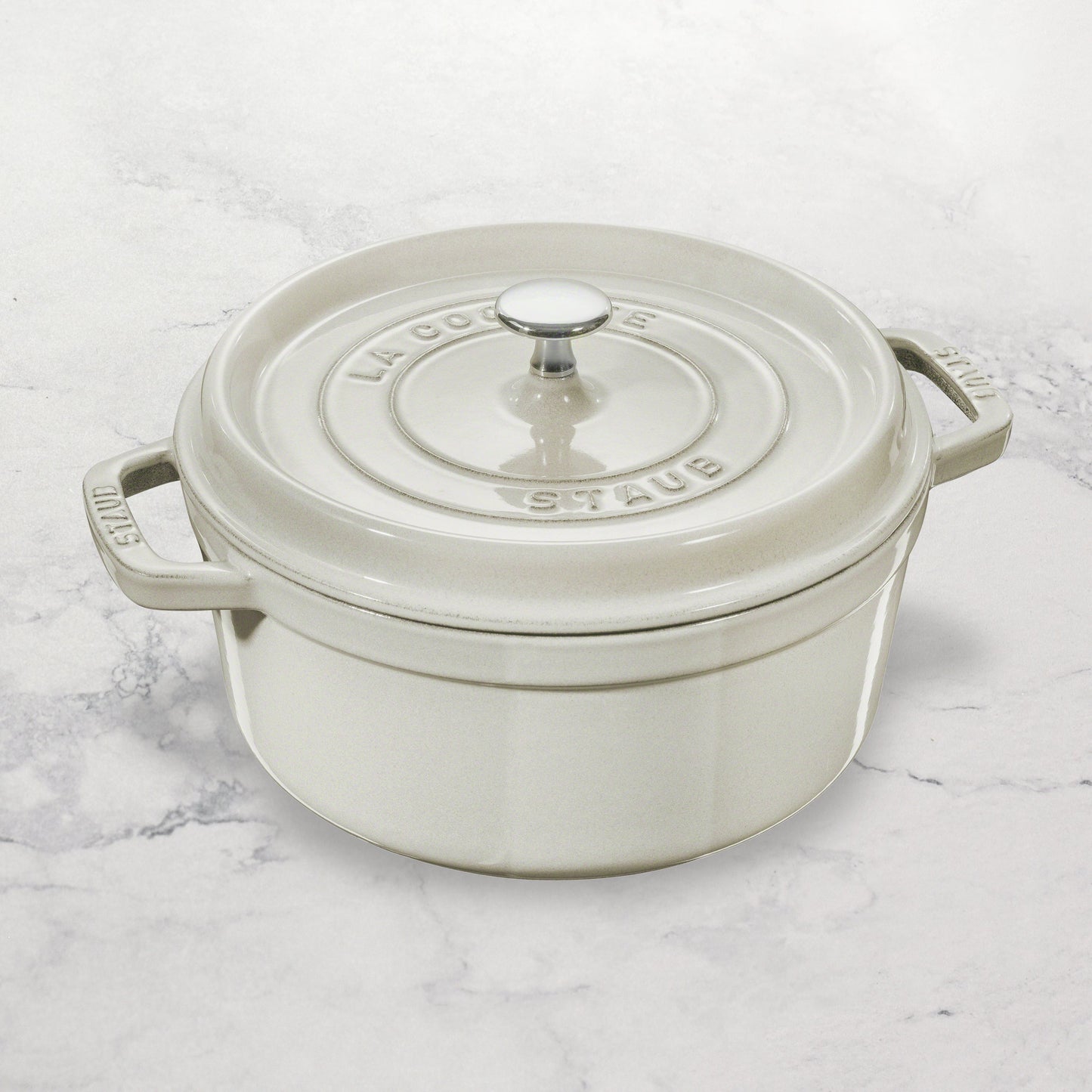 Staub 7-quart White Truffle Round Dutch Oven