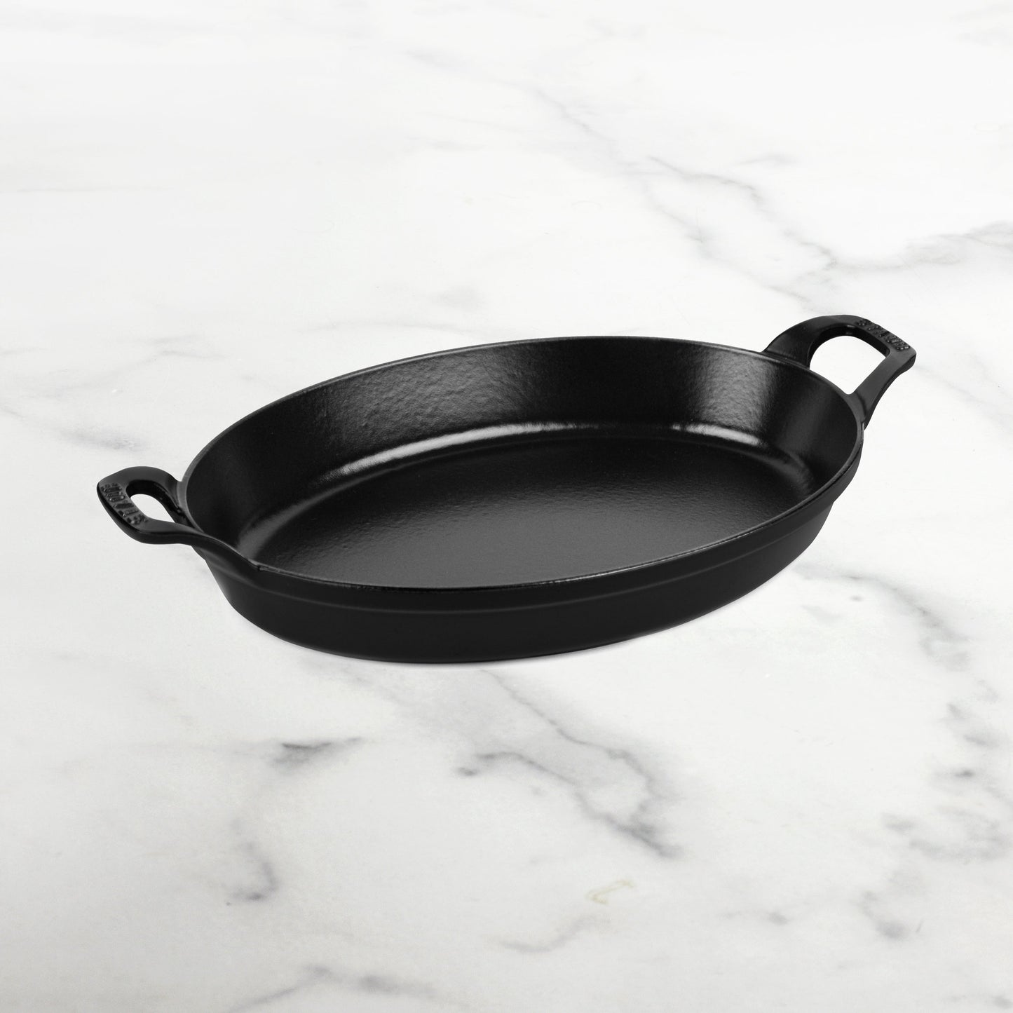 Staub Cast Iron 11" x 8" Matte Black Oval Au Gratin