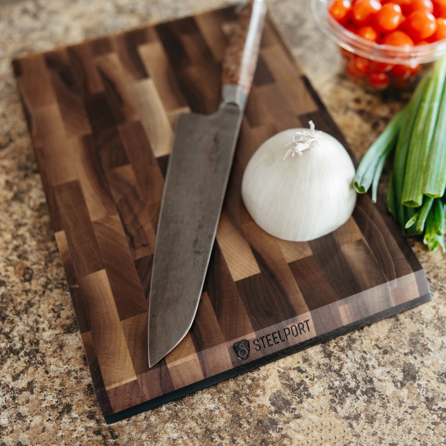 Steelport SteelCore 2-in-1 Walnut Cutting Board, 13x9"