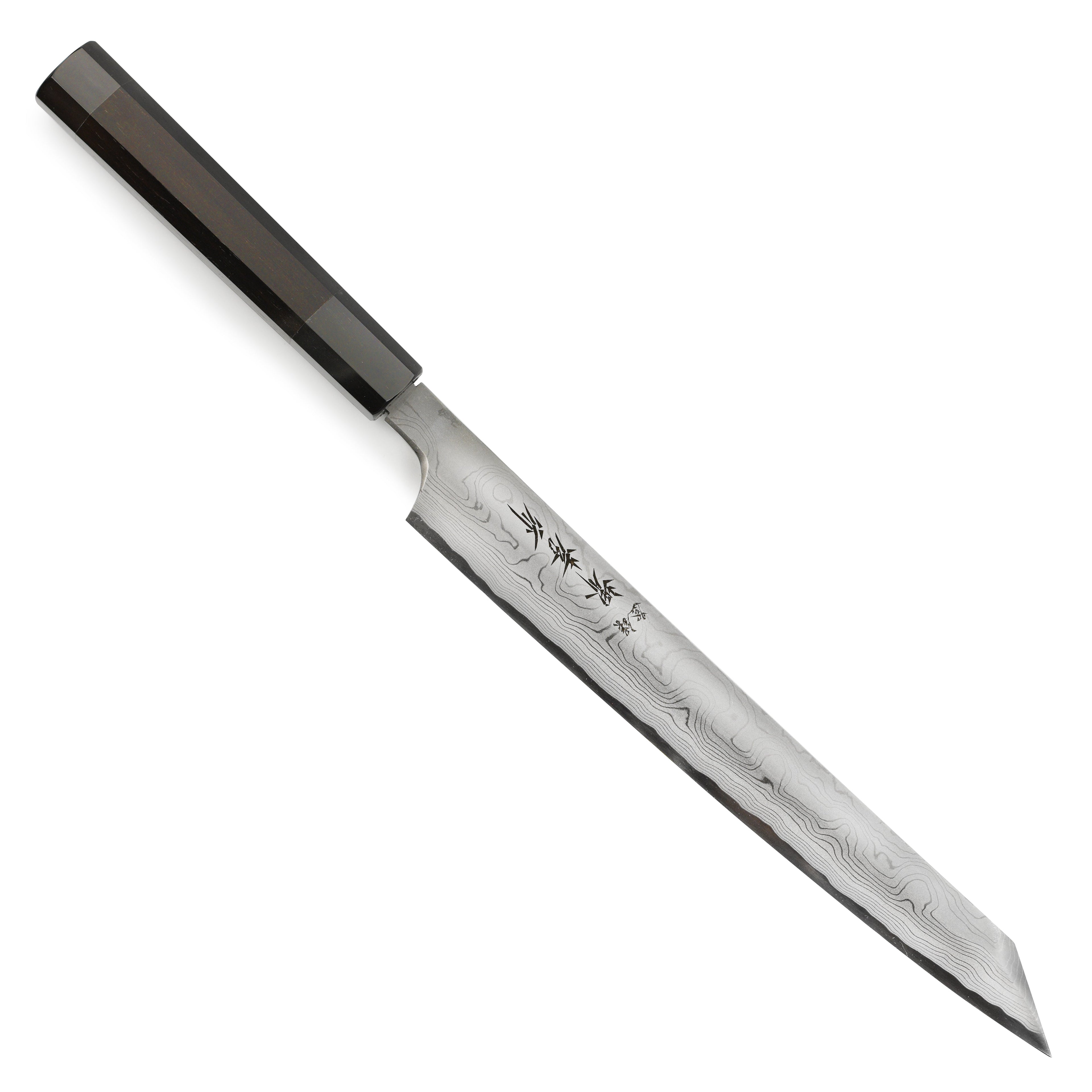 Takayuki Seiryu Aogami #2 Damascus Single-Bevel 10.6" Kengata Yanagiba with Saya