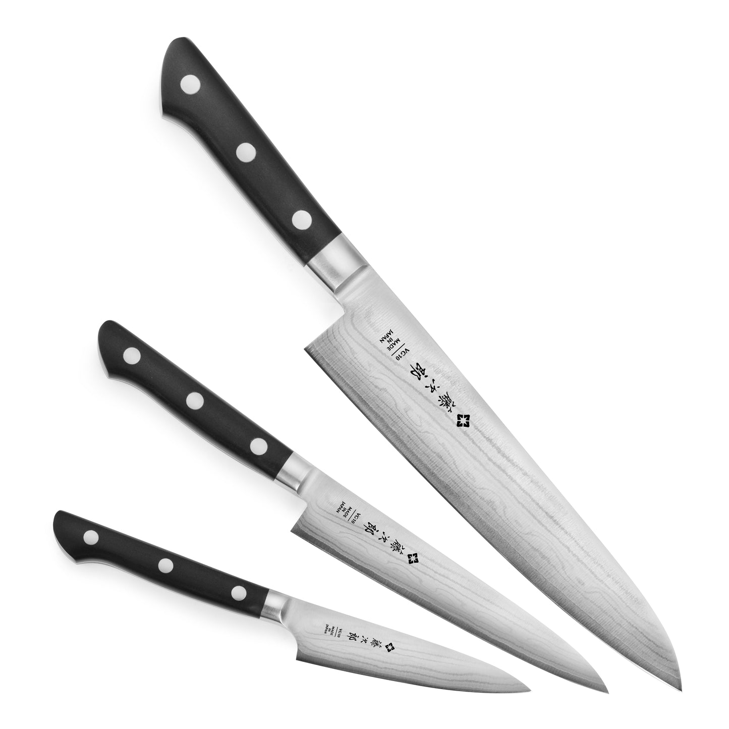 Tojiro Classic Damascus 3 Piece Knife Set