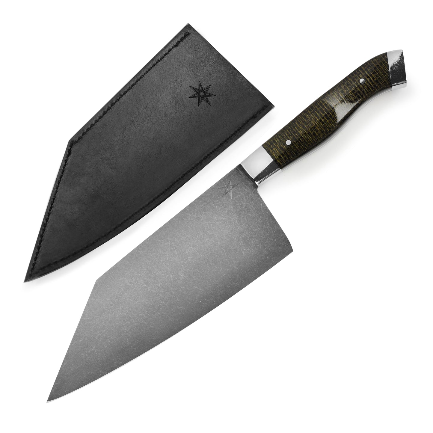 Town Cutler Carbon Pommel 7.5" Chopper with Leather Sheath
