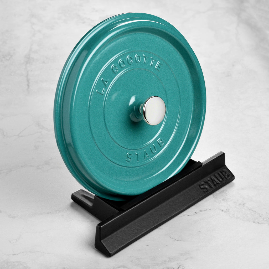 Staub 4-quart Turquoise Round Dutch Oven with Lid Holder