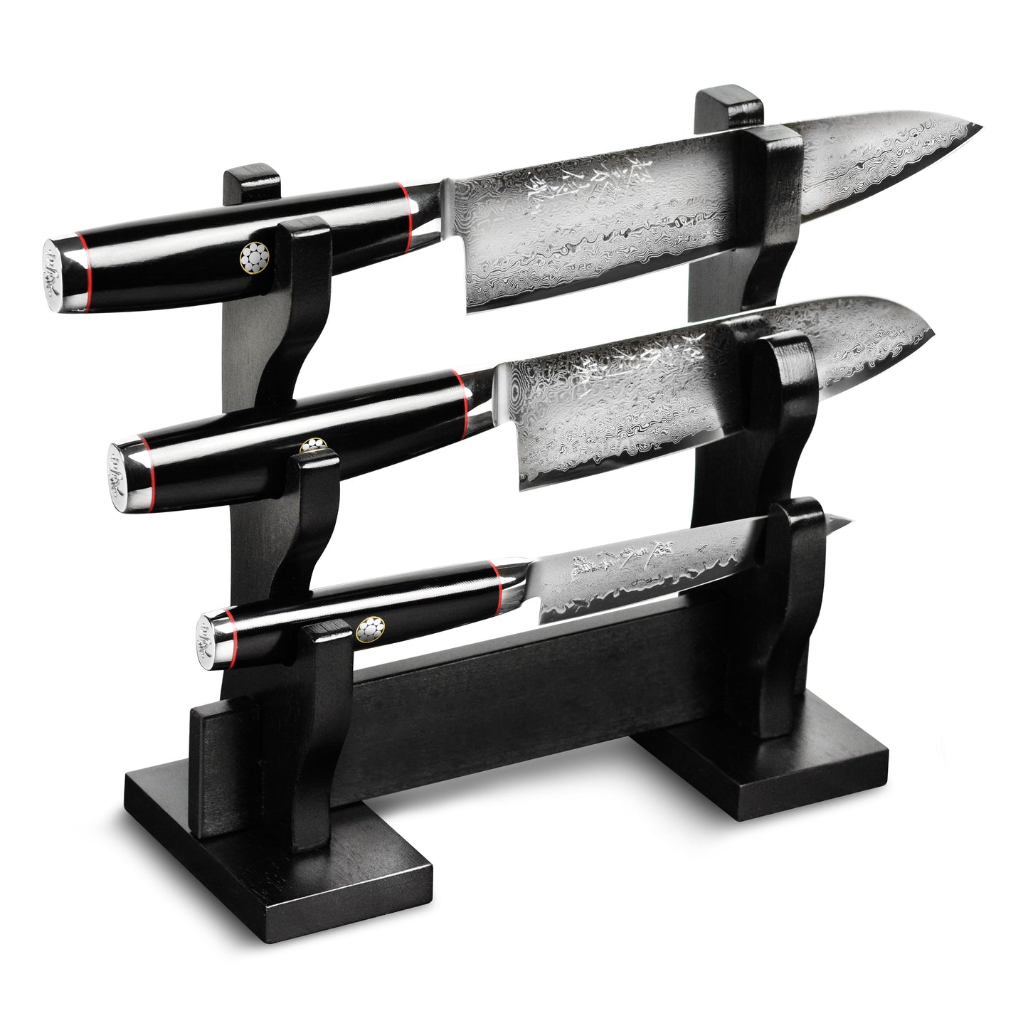 Yaxell Ypsilon SG2 3 Piece Knife Set with Japanese Katana Stand