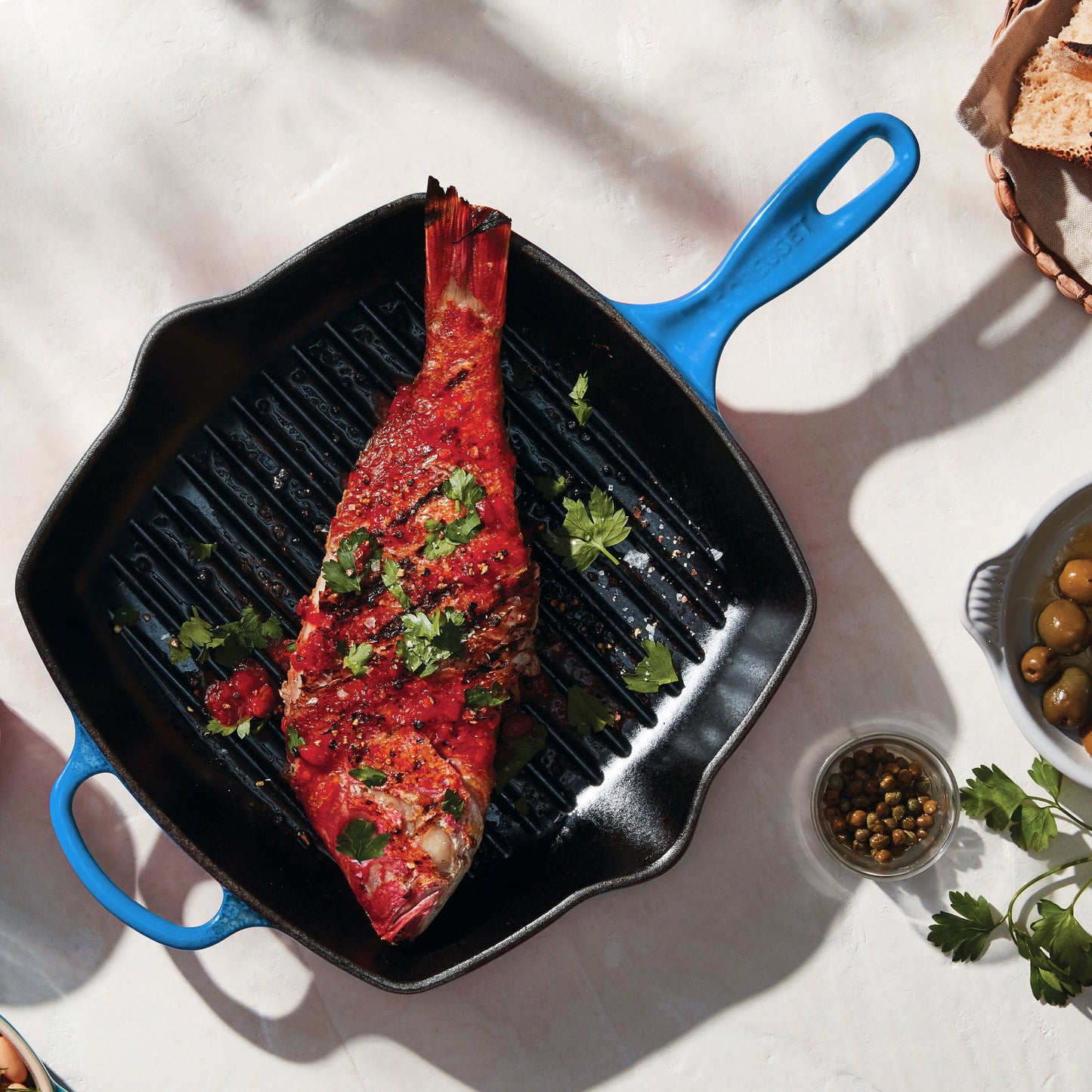 Le Creuset Signature Cast Iron 10.25" Marseille Square Grill Pan