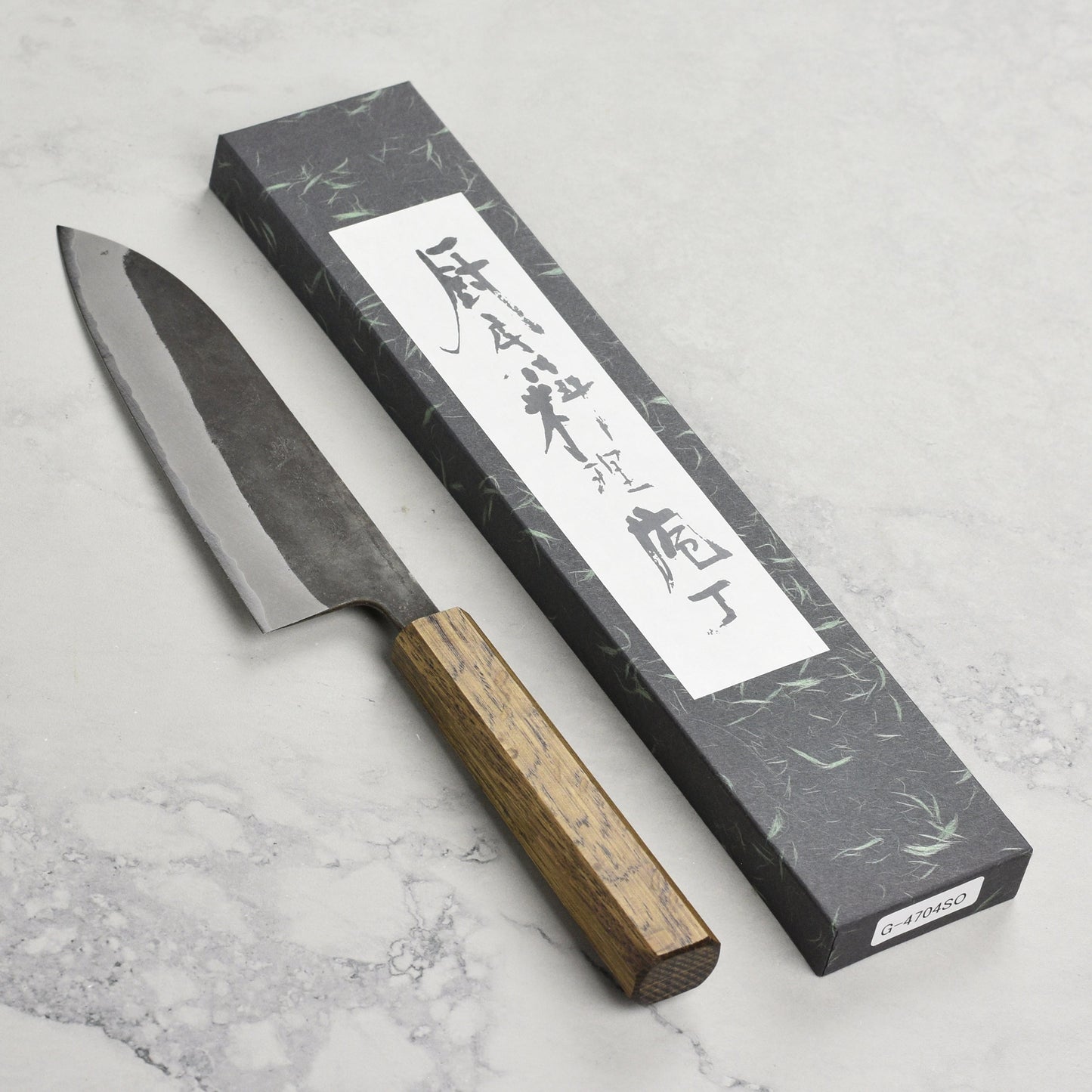Shiro Kamo Aogami Super Kurouchi Stainless Clad 6.5" Santoku