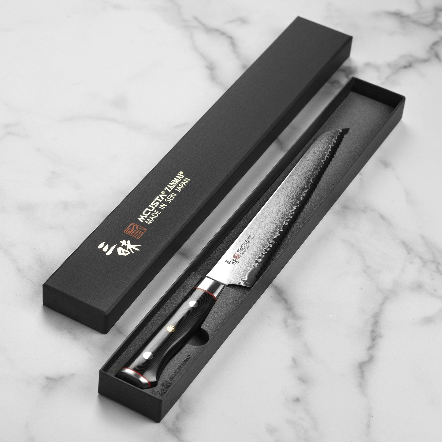 Zanmai Classic Pro Zebra Damascus 9" Bread Knife