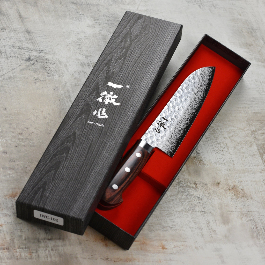 Ittetsu VG10 Hammered Damascus 7" Santoku