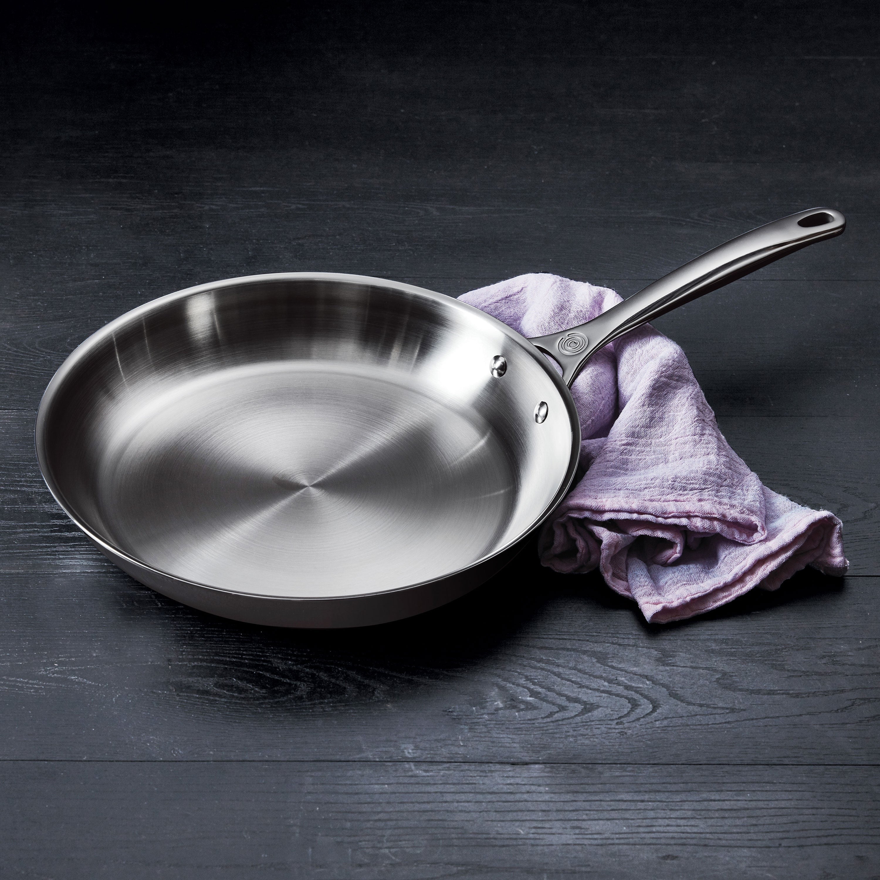 Le Creuset Stainless Steel 2 Piece Skillet Set with Lids