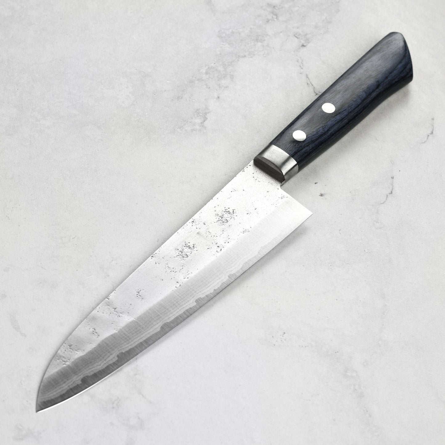 Masutani VG10 Damascus Nashiji 7" Gyuto, Blue Handle