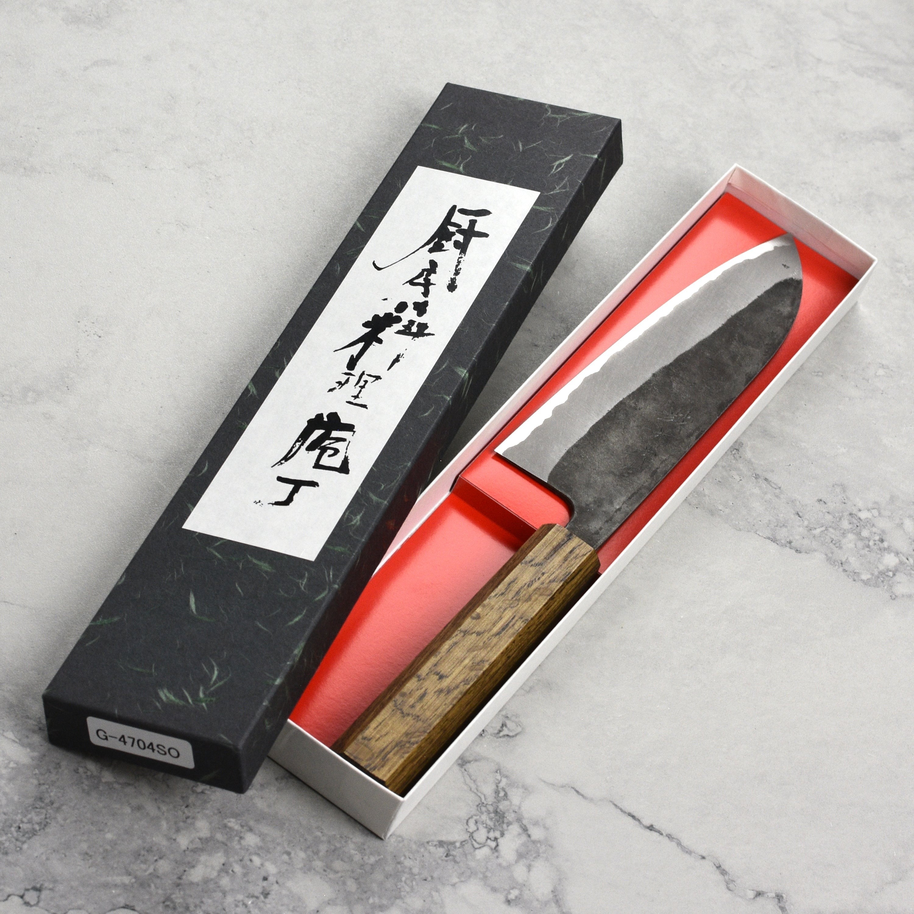 Shiro Kamo Aogami Super Kurouchi Stainless Clad 6.5" Santoku