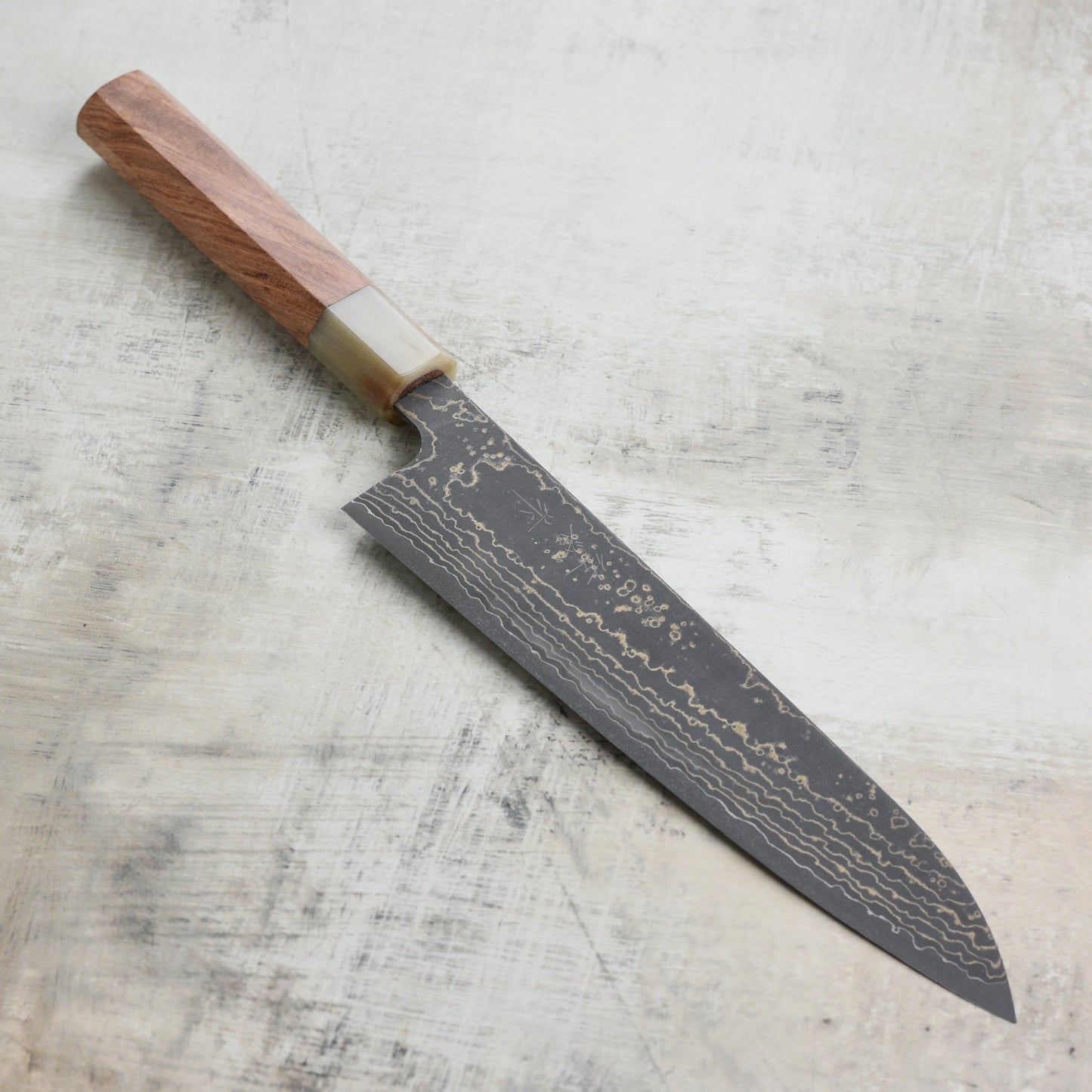 Saji Black Gold Damascus 8.25" Gyuto, Quince Wood