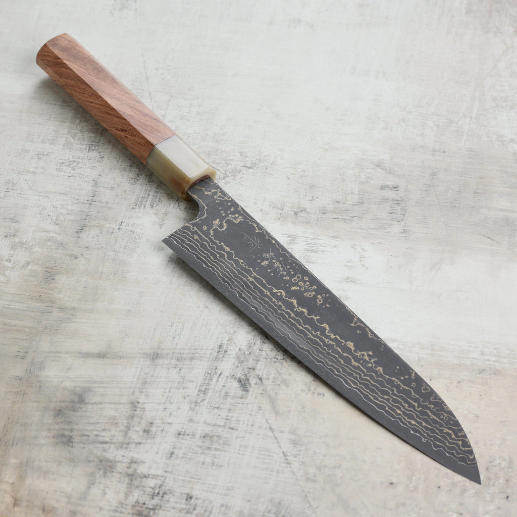 Saji Black Gold Damascus 8.25" Gyuto, Quince Wood