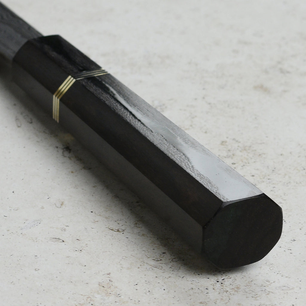 Shoichi Hashimoto Tatsuse Aogami #2 + Shirogami #2 Coreless Damascus 9.4" Gyuto