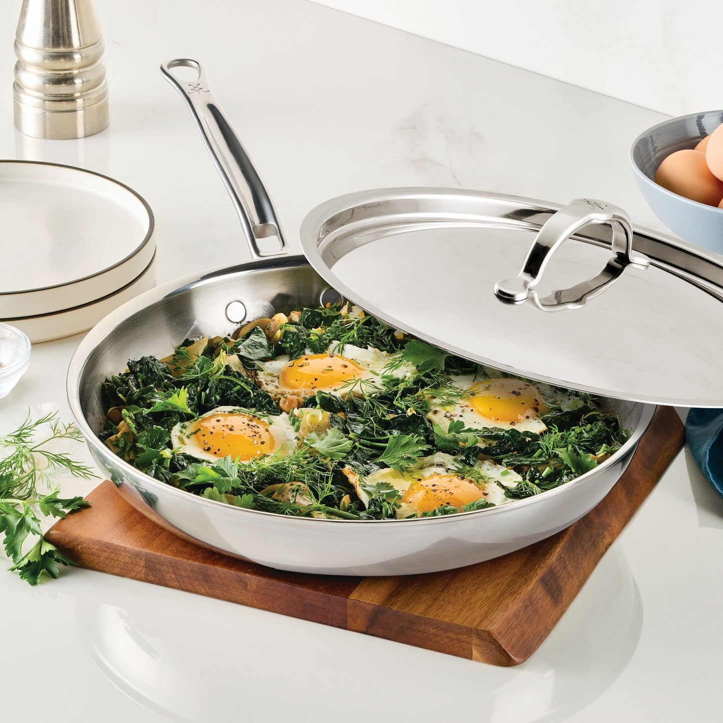 Hestan ProBond Luxe 11" Stainless Steel Skillet with Lid
