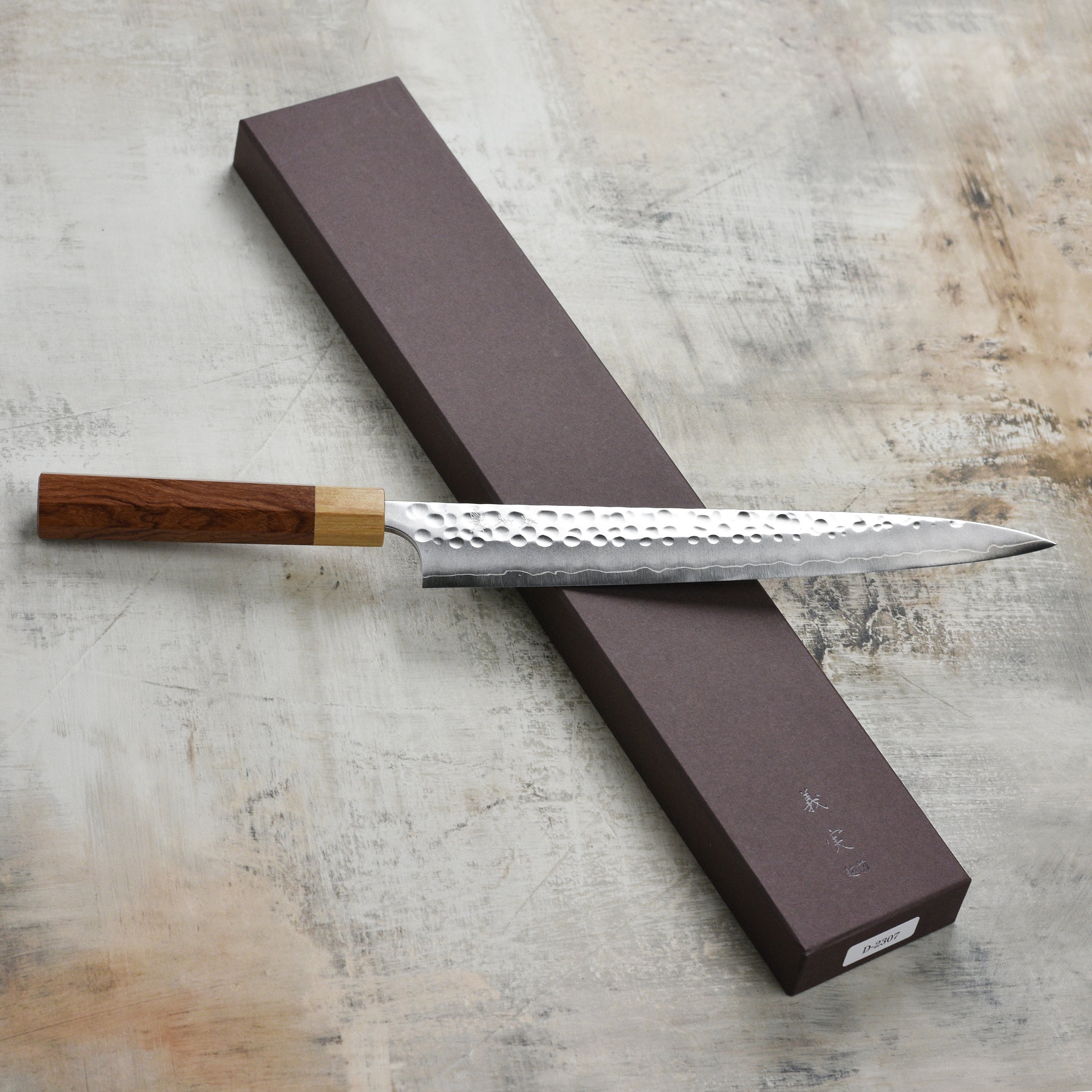 Yoshimi Kato Forged Ginsan Stainless Clad 10.6" Sujihiki